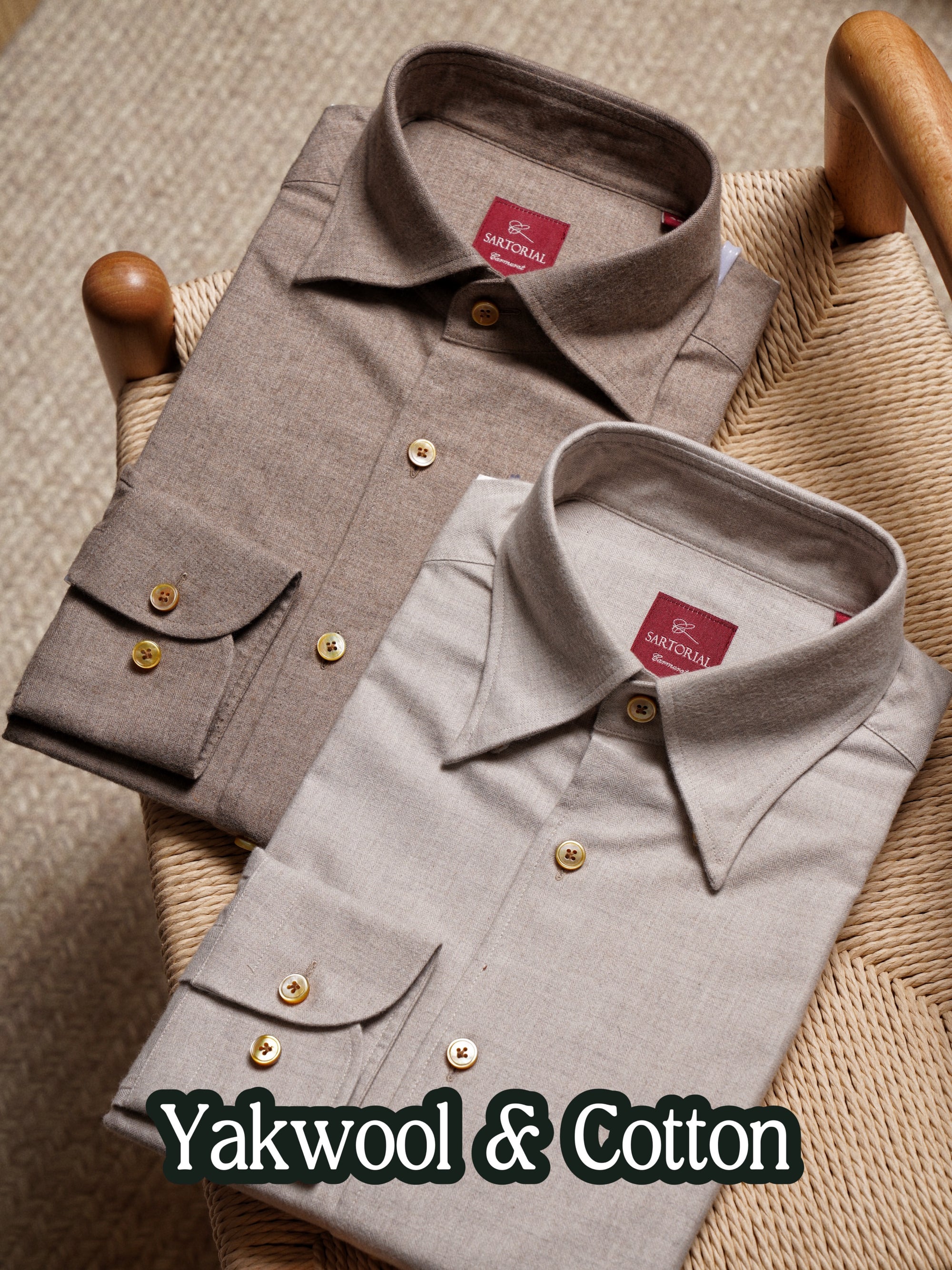 Herringbone Cotton Yakwool Flannel Shirt