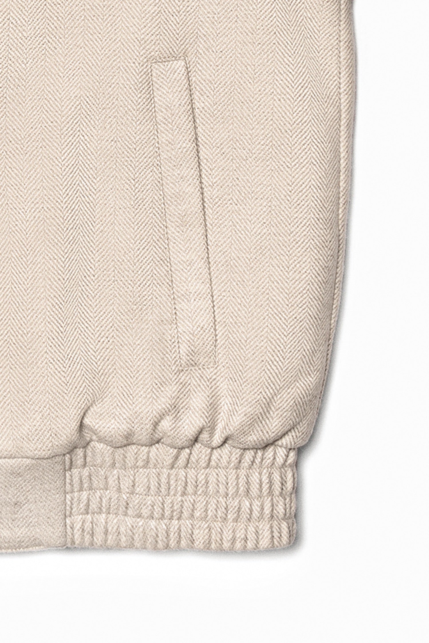 MTO Cereal Wool Cashmere Herringbone Bomber Jacket #1030