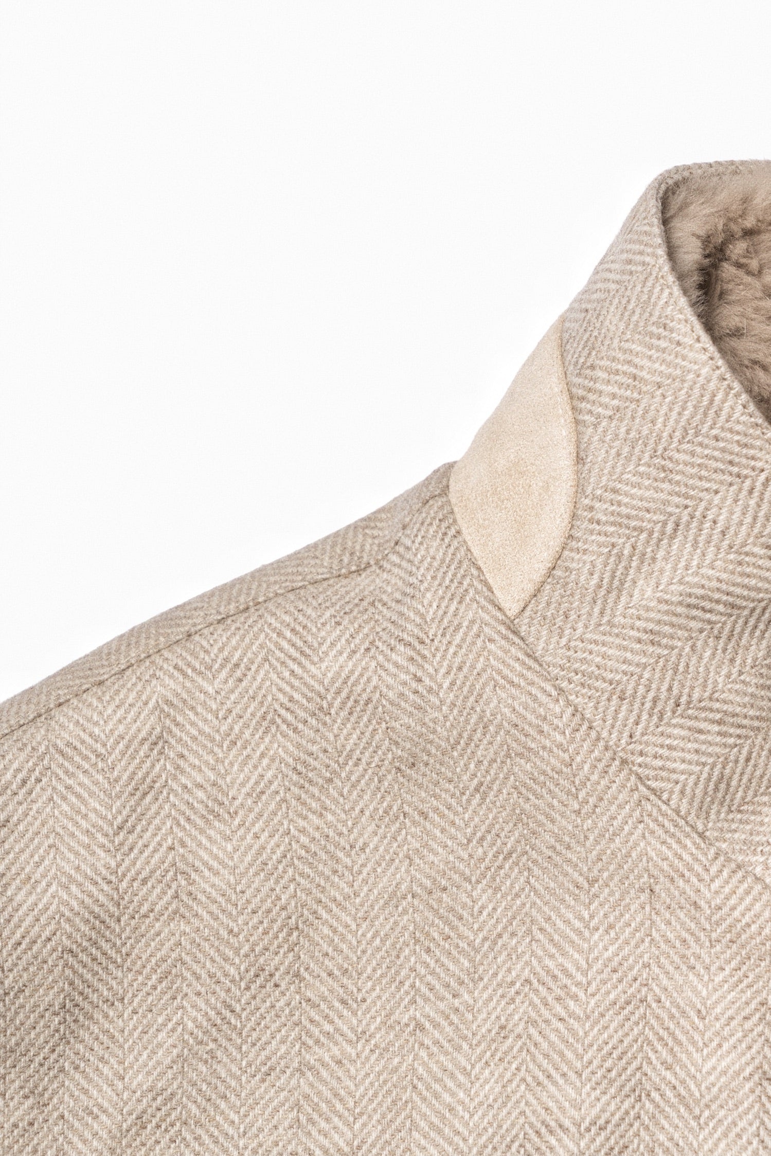 MTO Cereal Wool Cashmere Herringbone Bomber Jacket #1030