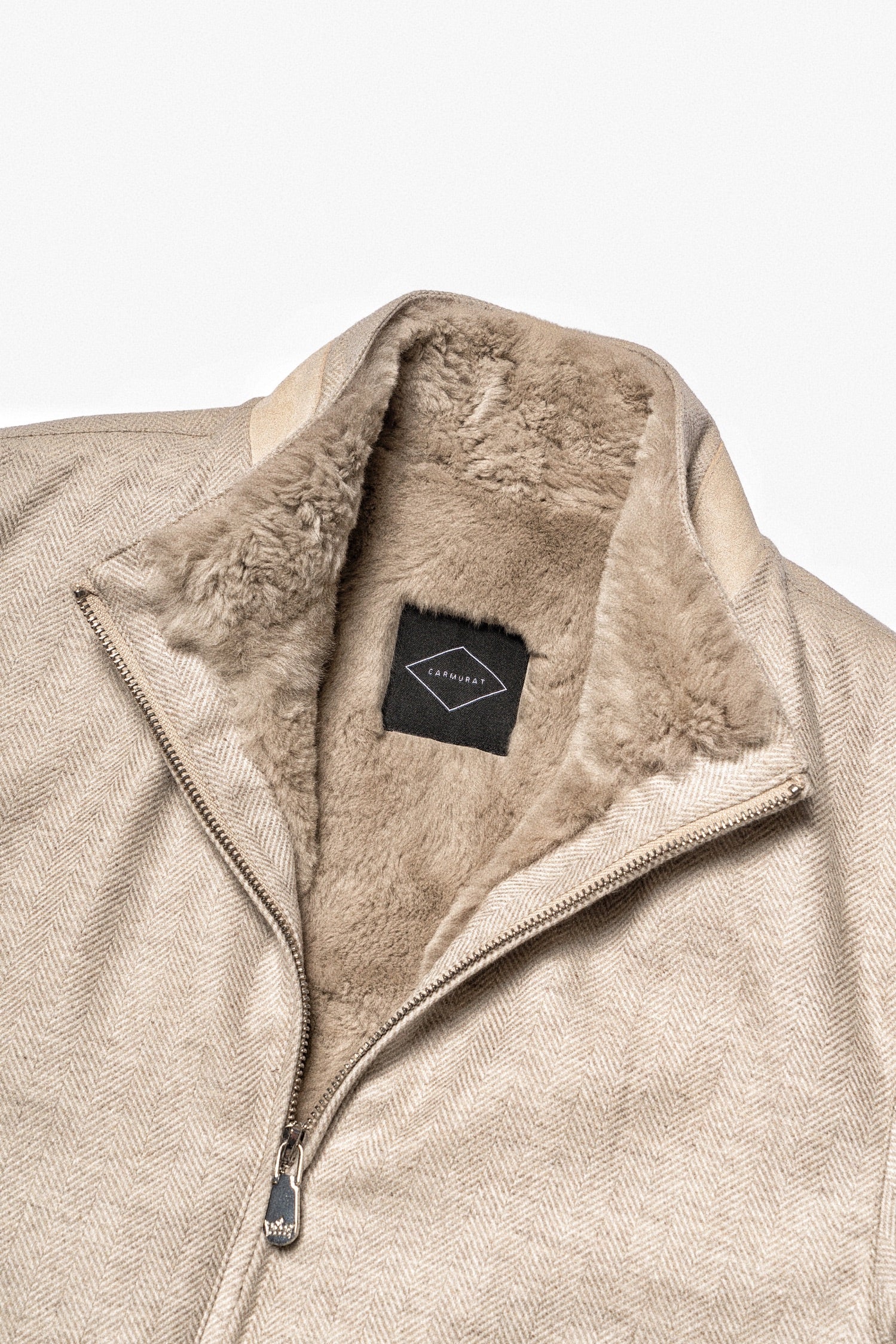 MTO Cereal Wool Cashmere Herringbone Bomber Jacket #1030
