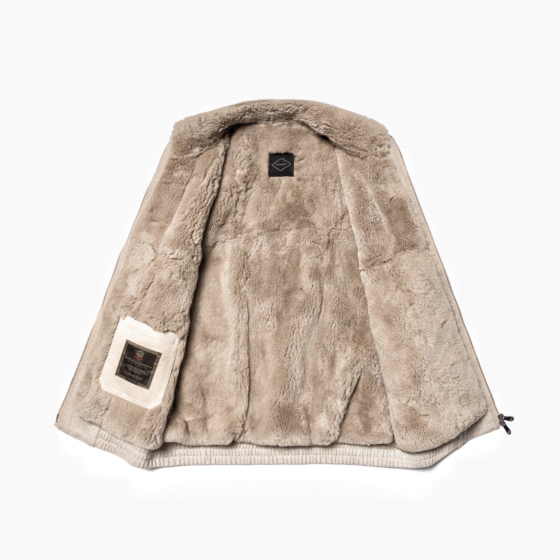 MTO Cereal Wool Cashmere Herringbone Bomber Jacket #1030