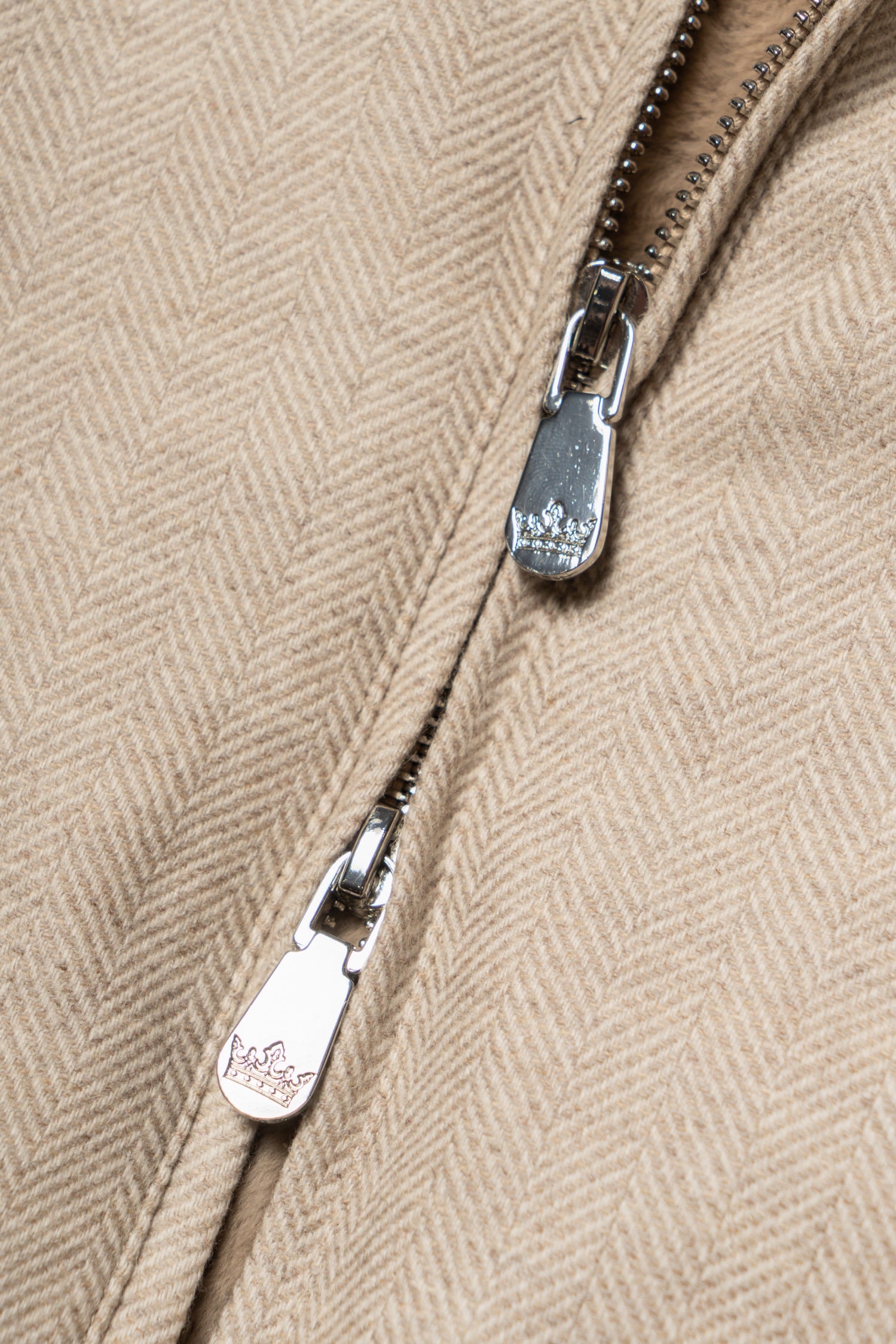 MTO Cereal Wool Cashmere Herringbone Bomber Jacket #1030