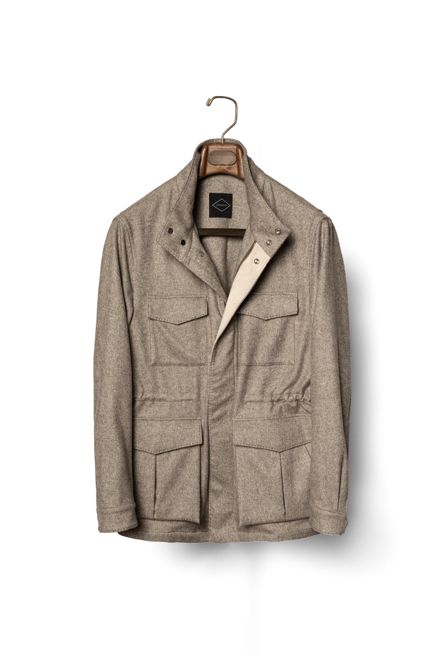 MTO Olive Houndstooth Cashmere Bamboo Fiber M65 Jacket #442