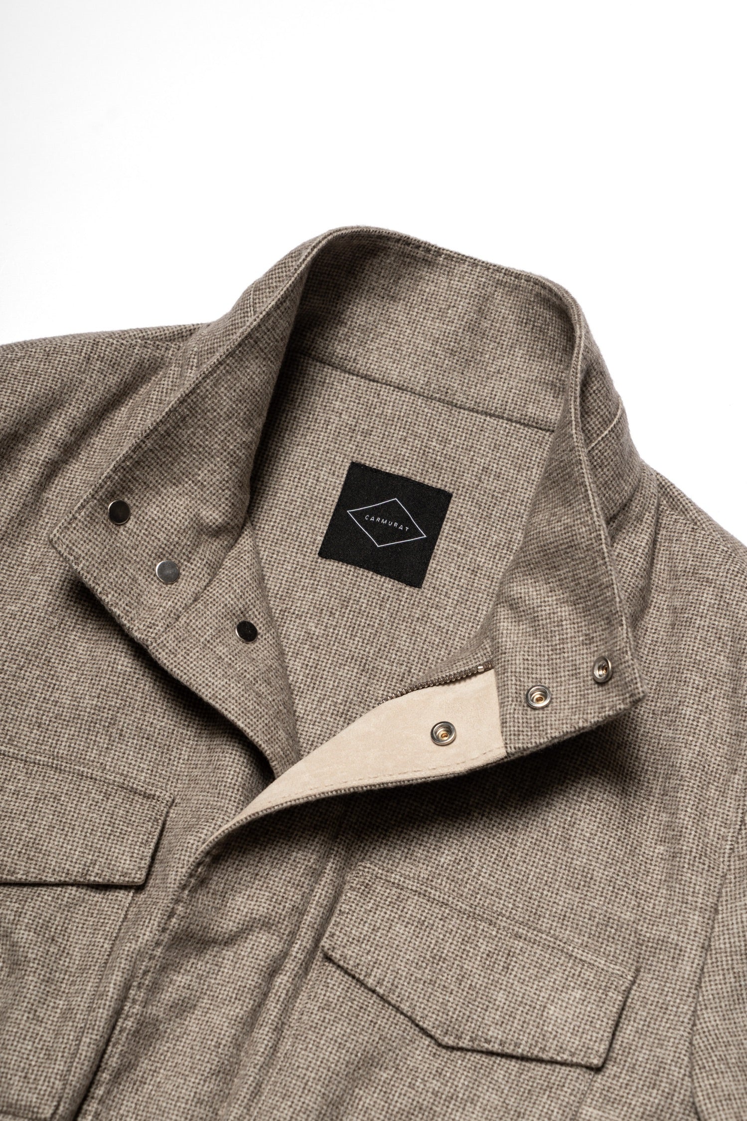 MTO Olive Houndstooth Cashmere Bamboo Fiber M65 Jacket #442