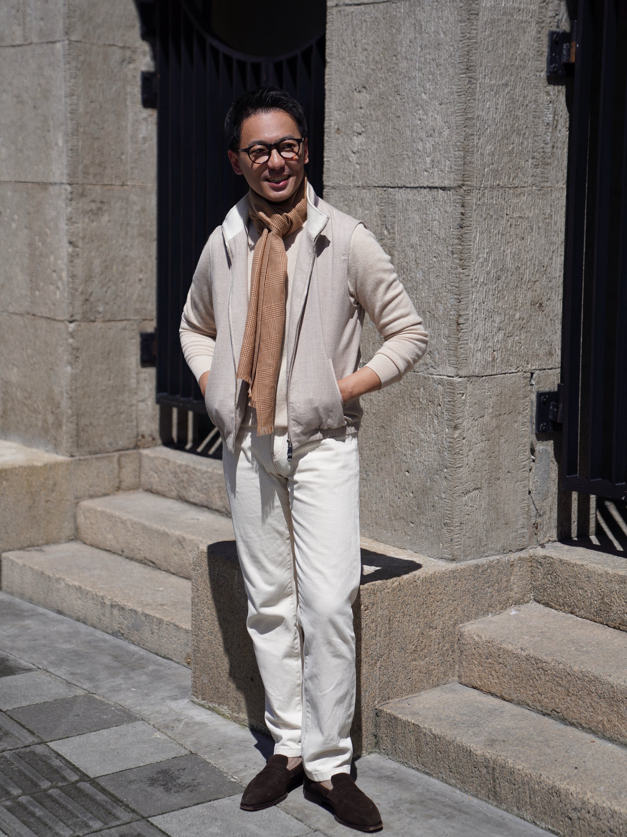 Beige Camel Wool Cashmere Gilet #1034