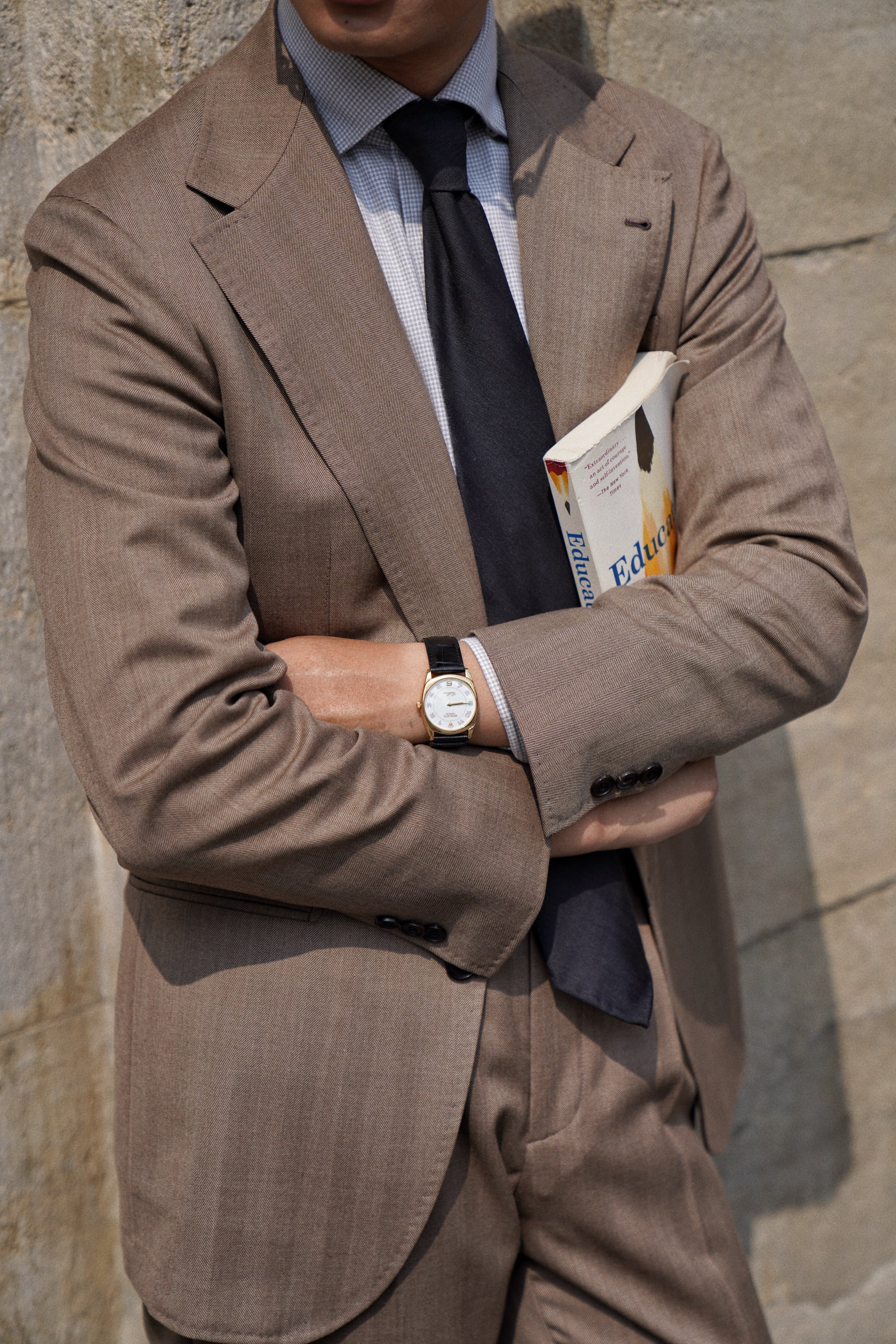MTO Brown Herringbone 17 Micron 130s Suit #1026