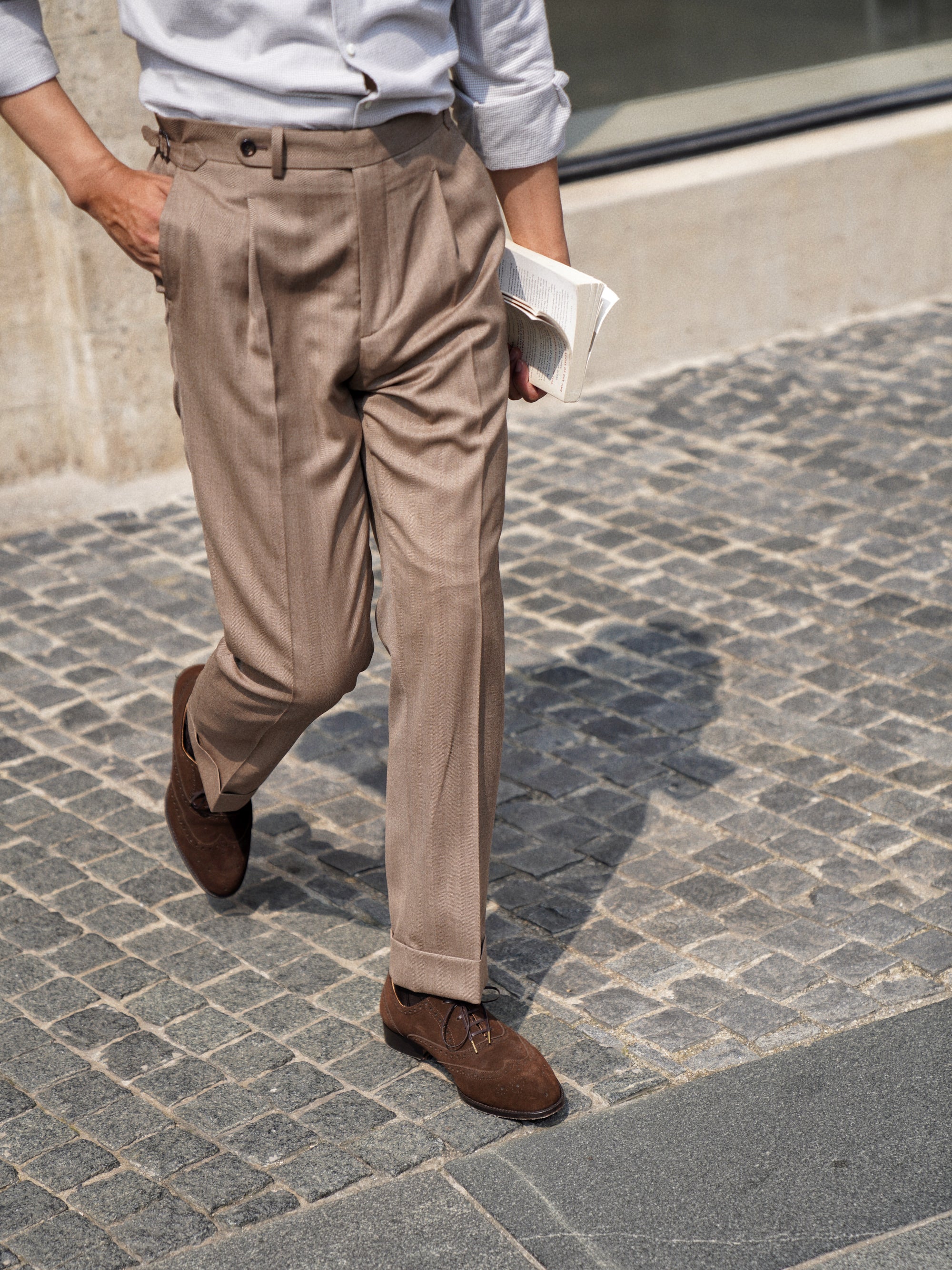 MTO Brown Herringbone 17 Micron 130s Suit #1026