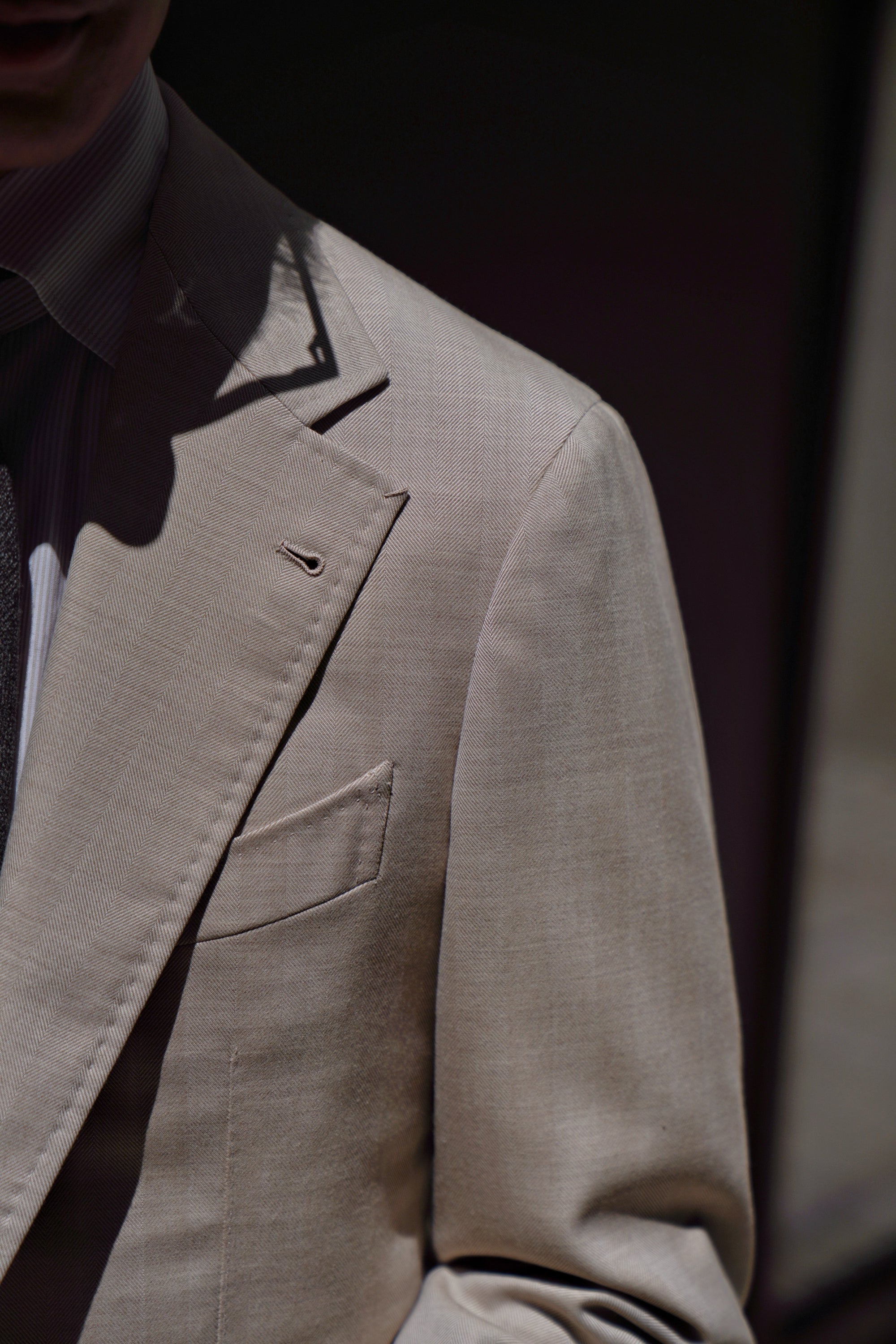 MTO Light Camel Herringbone 17 Micron 130s Suit #1025