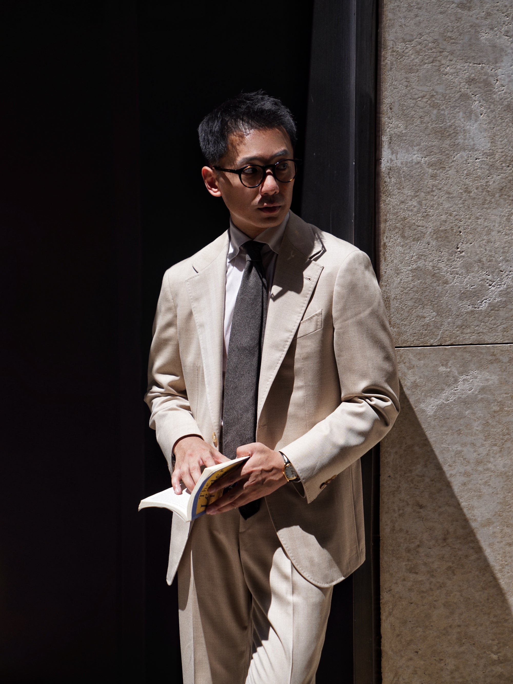 MTO Light Camel Herringbone 17 Micron 130s Suit #1025