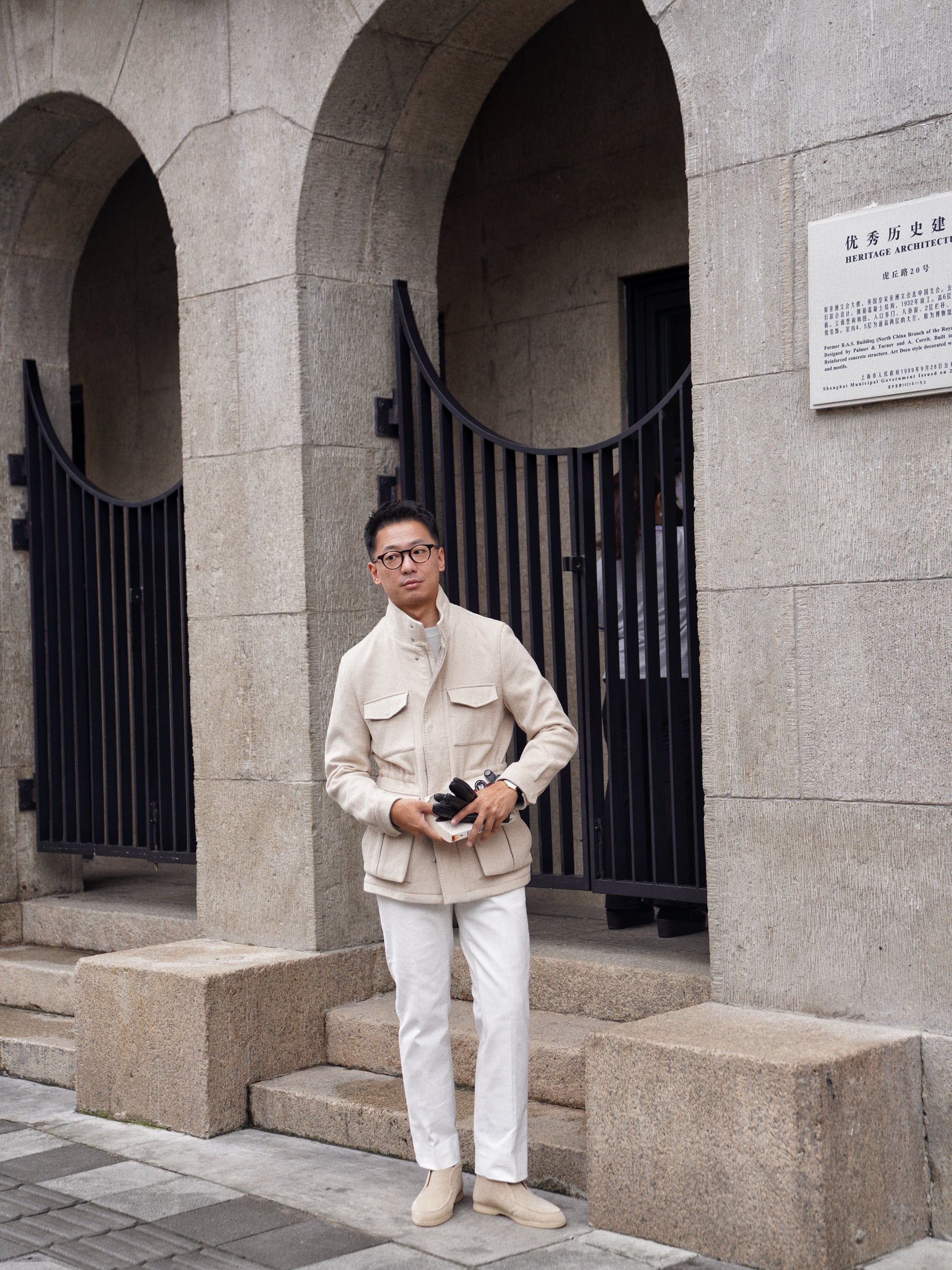 Beige Camel Wool Silk M65 Jacket #329