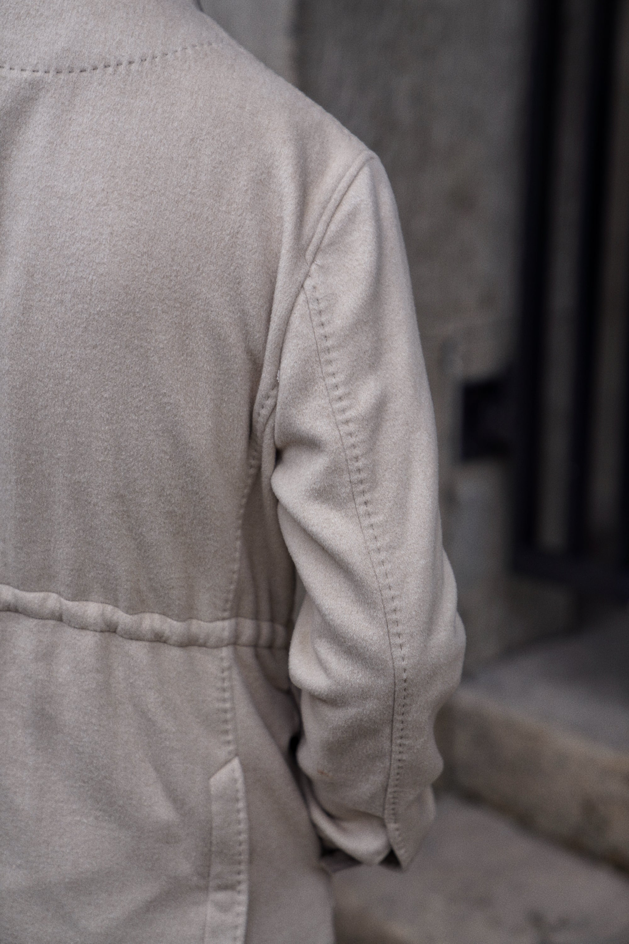 Beige Camel Wool Silk M65 Jacket #329