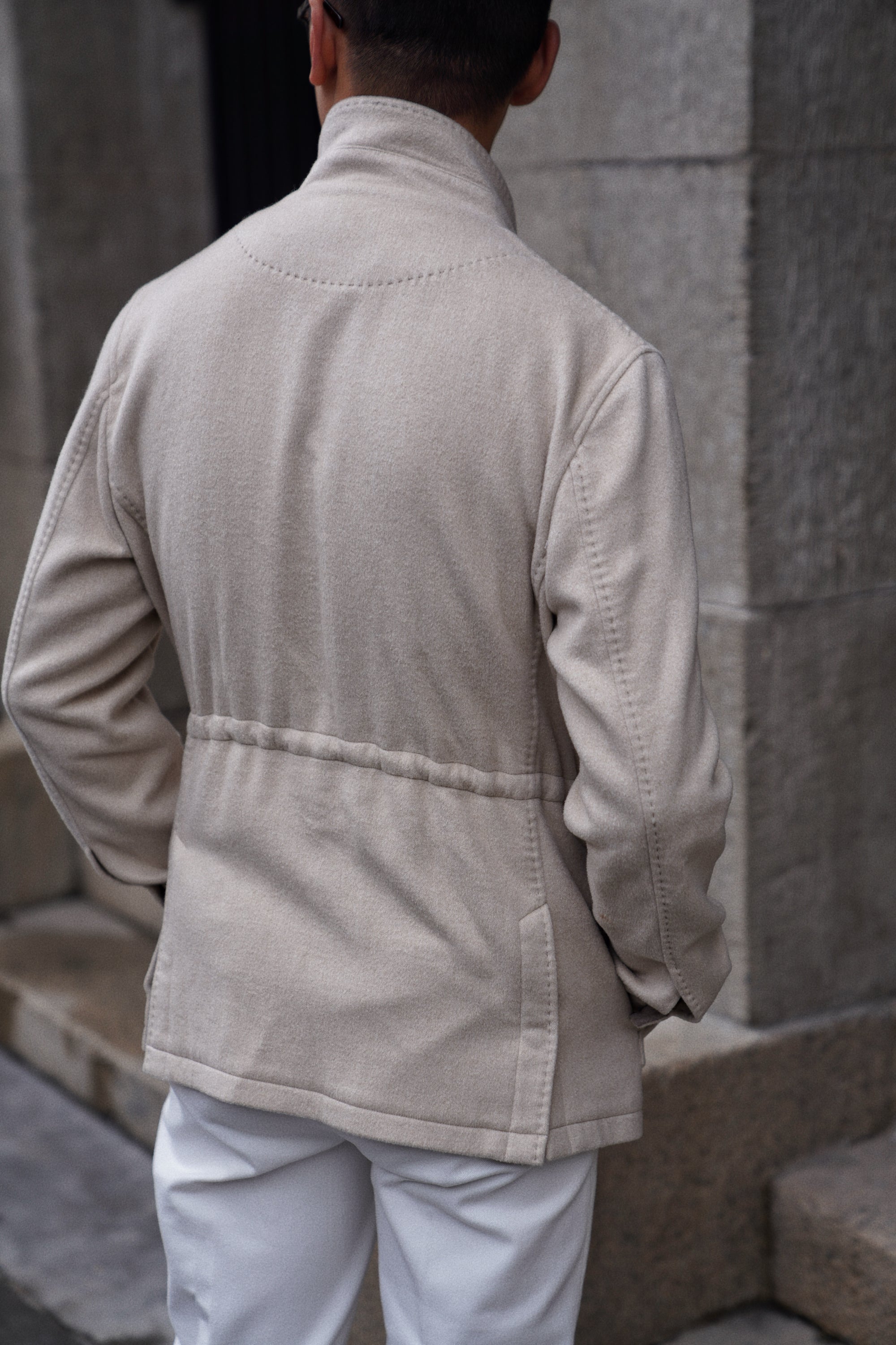 Beige Camel Wool Silk M65 Jacket #329