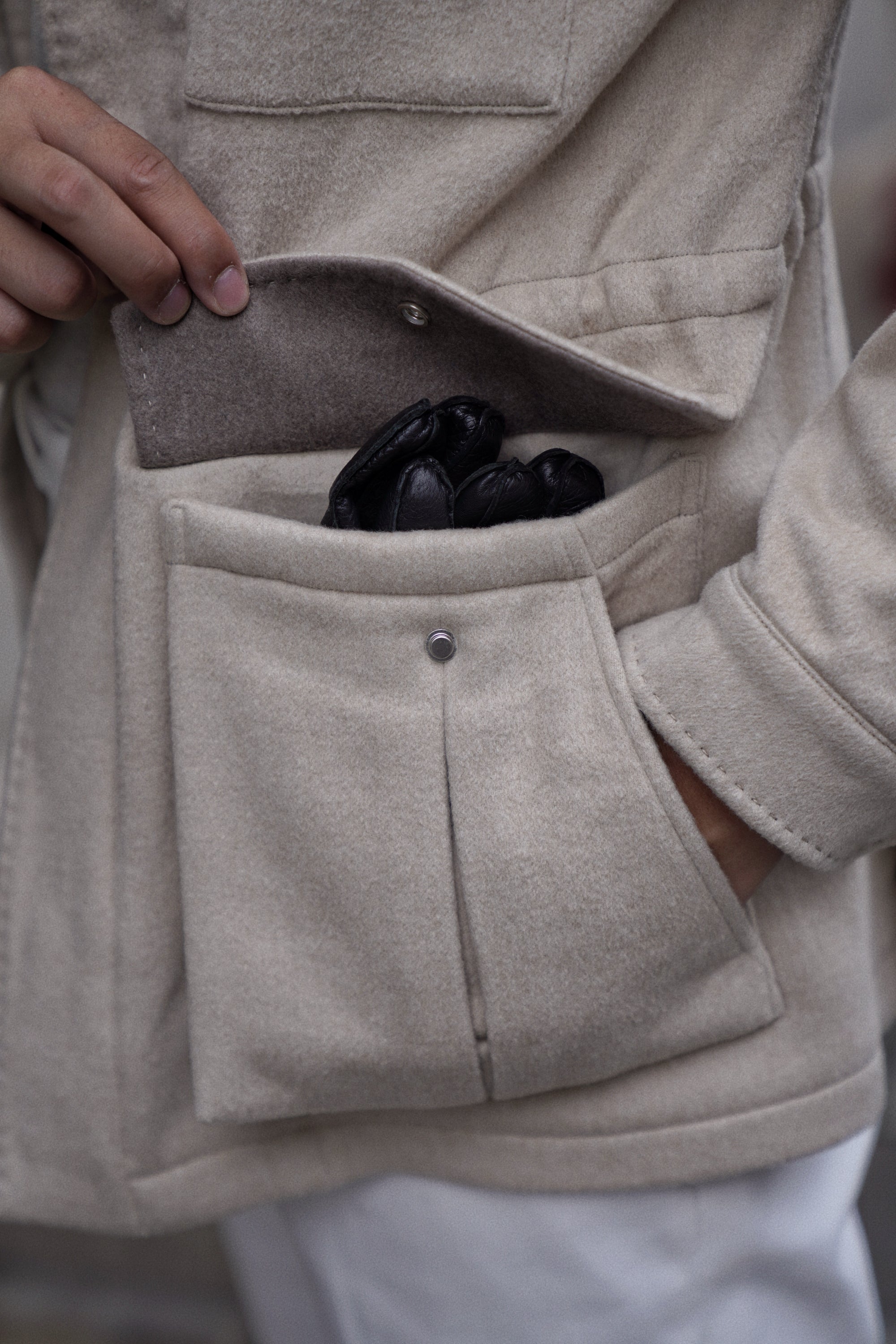 Beige Camel Wool Silk M65 Jacket #329