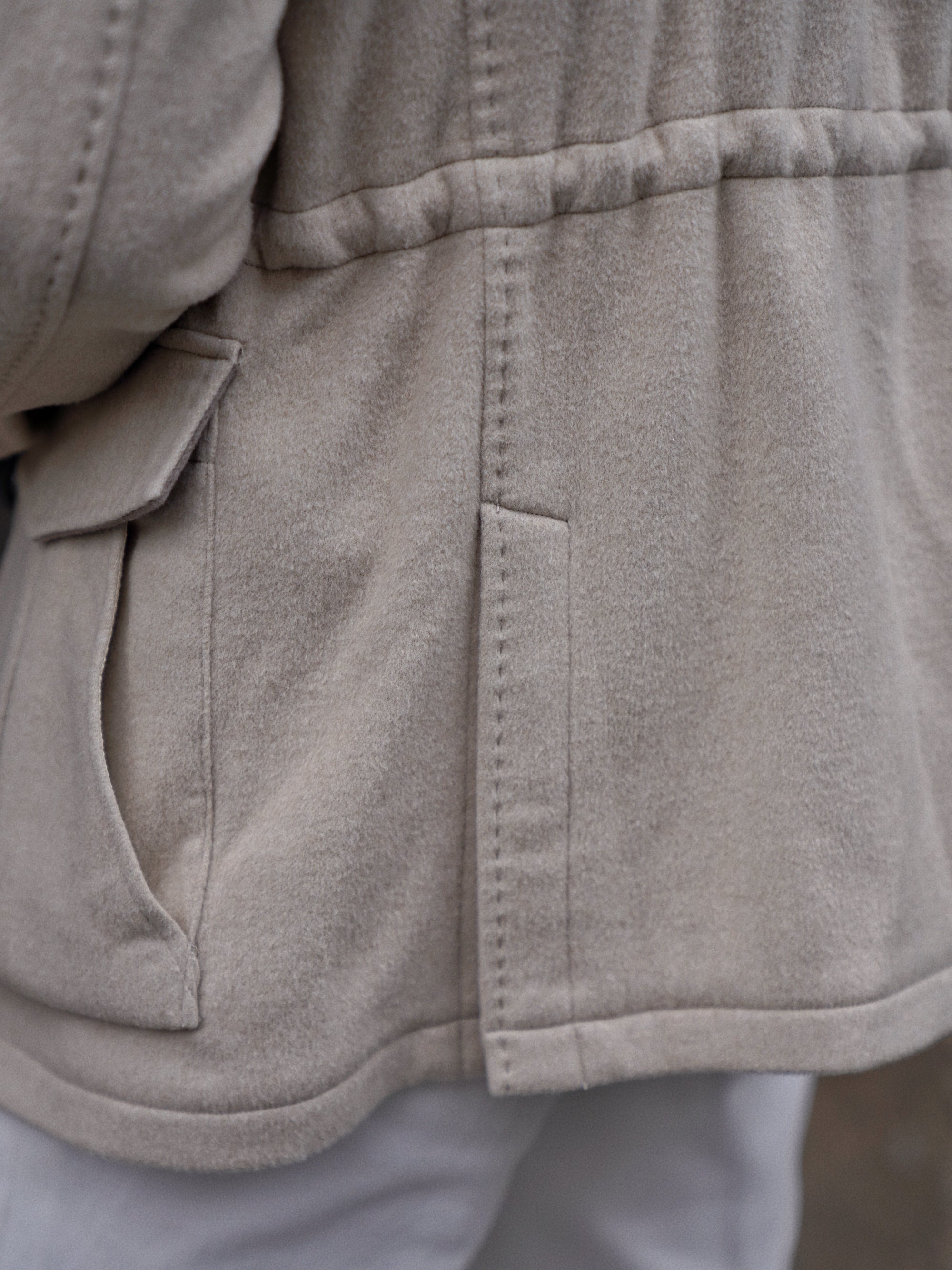 Beige Camel Wool Silk M65 Jacket #329