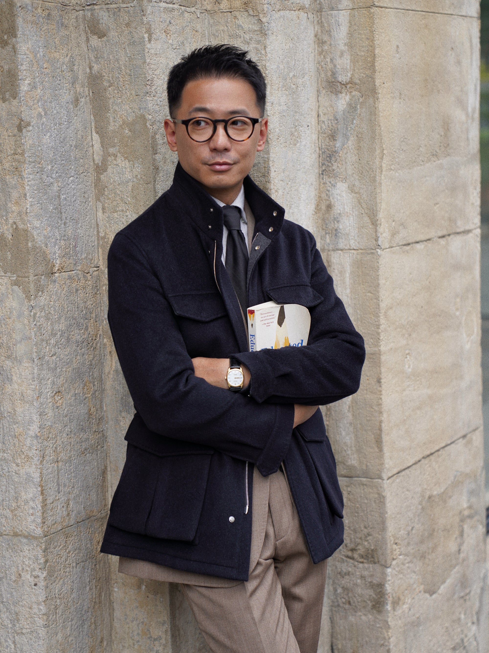 Black Wool Silk M65 Jacket #377
