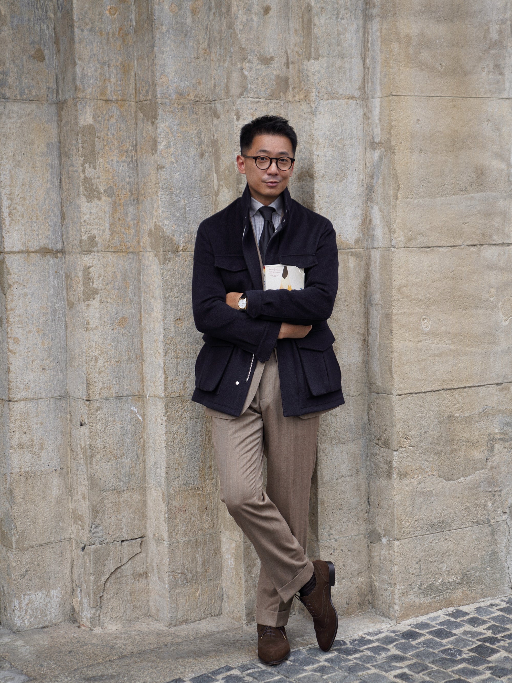 Black Wool Silk M65 Jacket #377