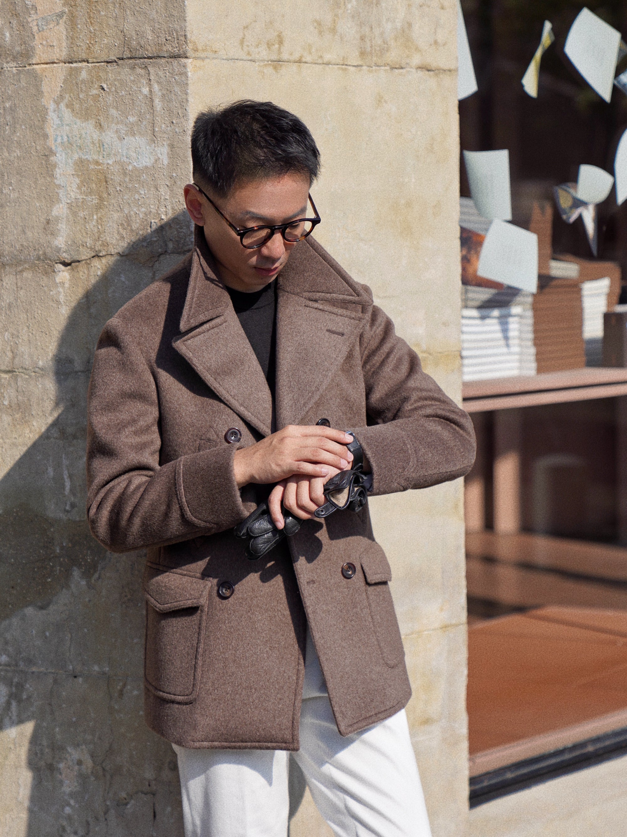Mocha Wool Peacoat #857