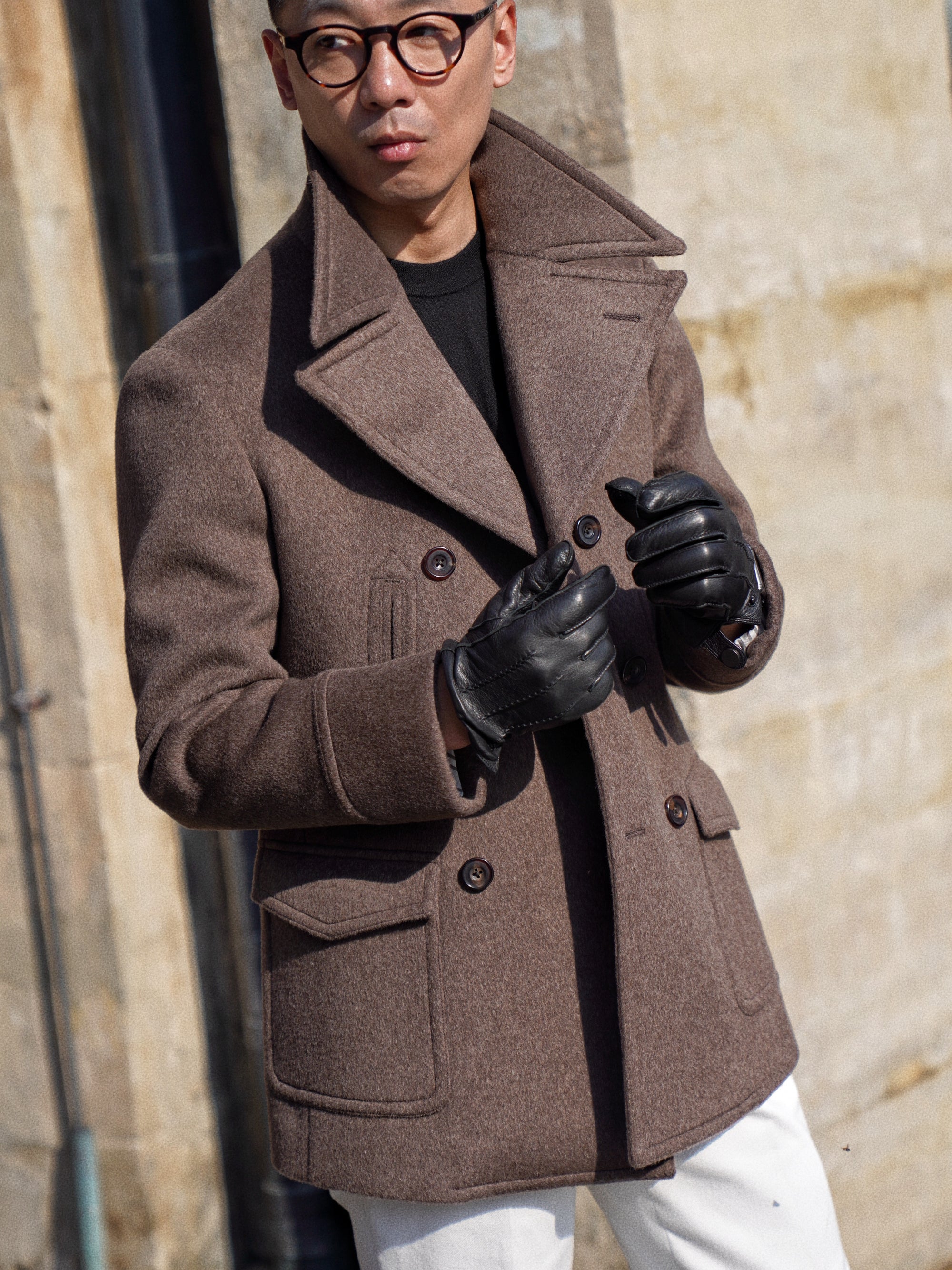 Mocha Wool Peacoat #857