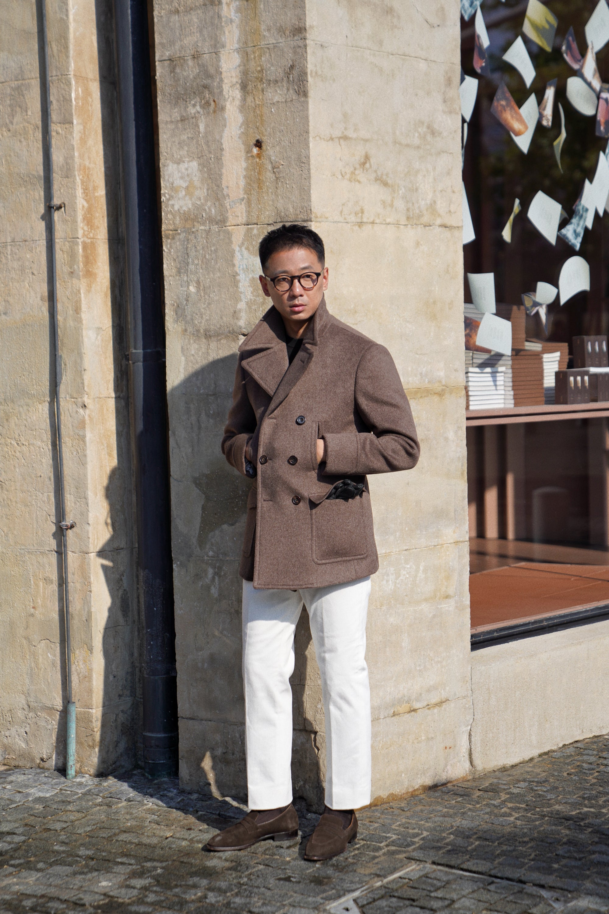 Mocha Wool Peacoat #857