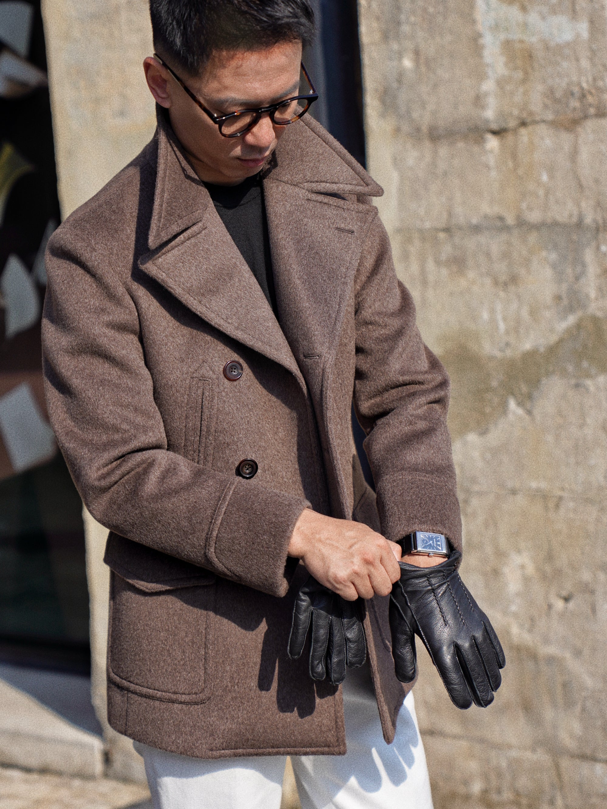 Mocha Wool Peacoat #857