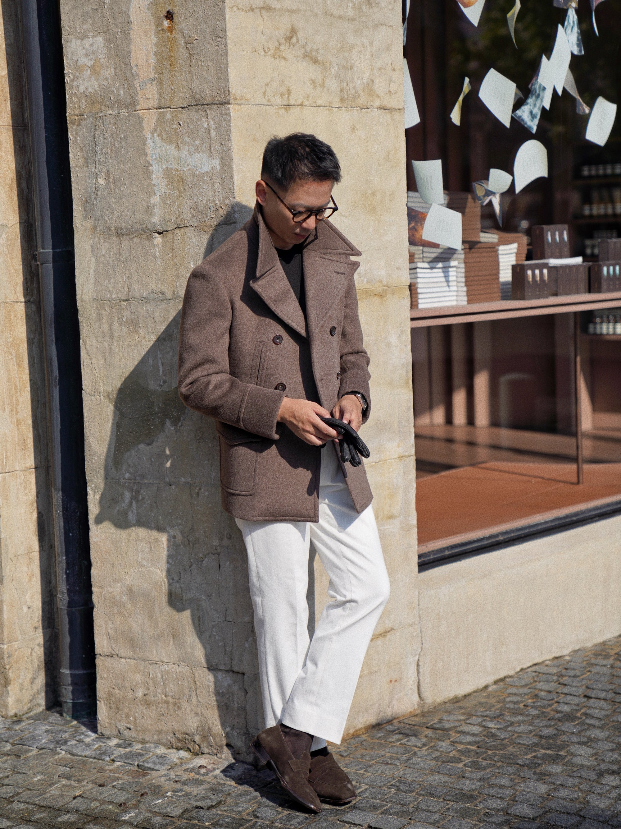 Mocha Wool Peacoat #857