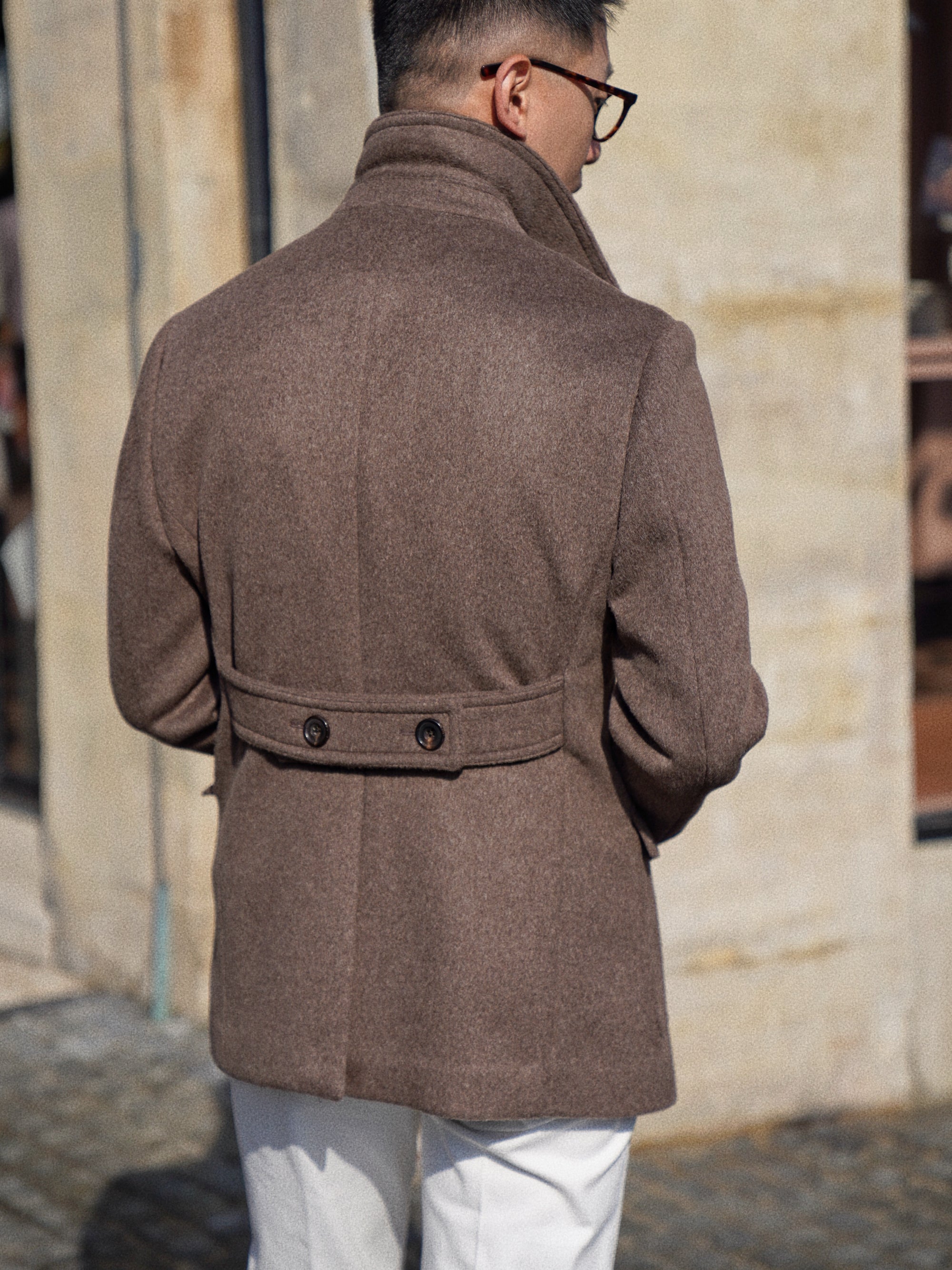 Mocha Wool Peacoat #857