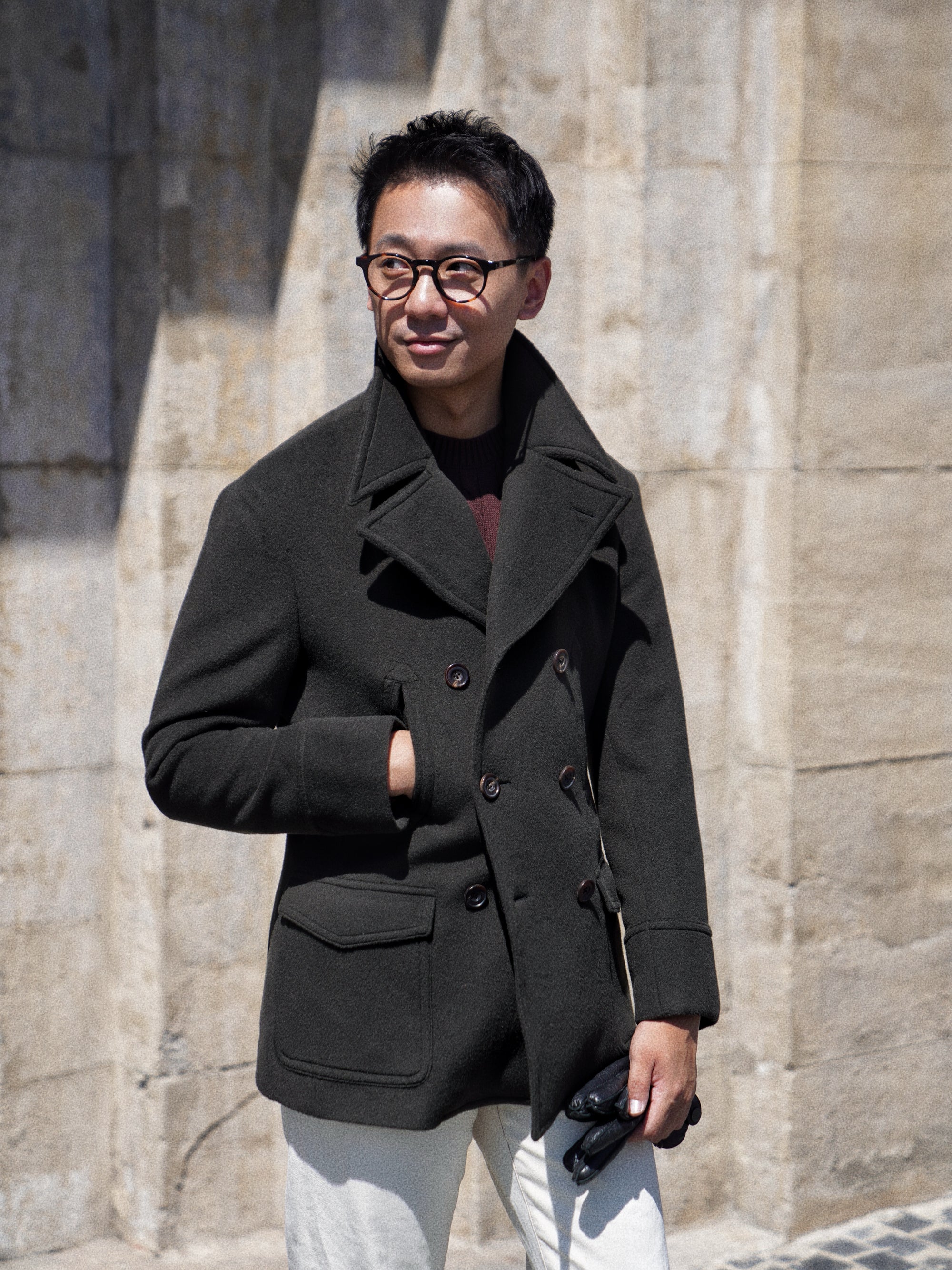 Military Wool Peacoat #155