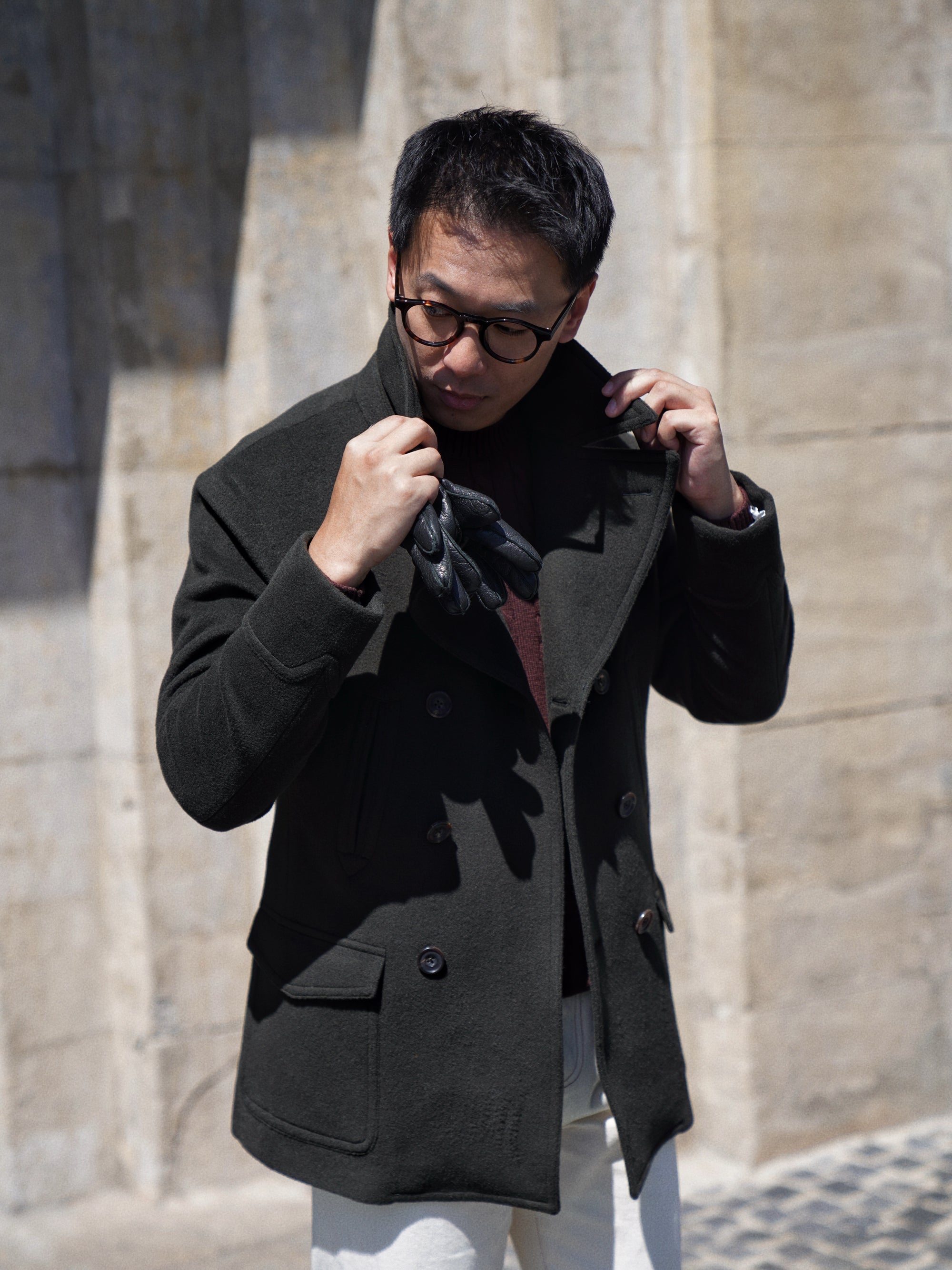 Military Wool Peacoat #155