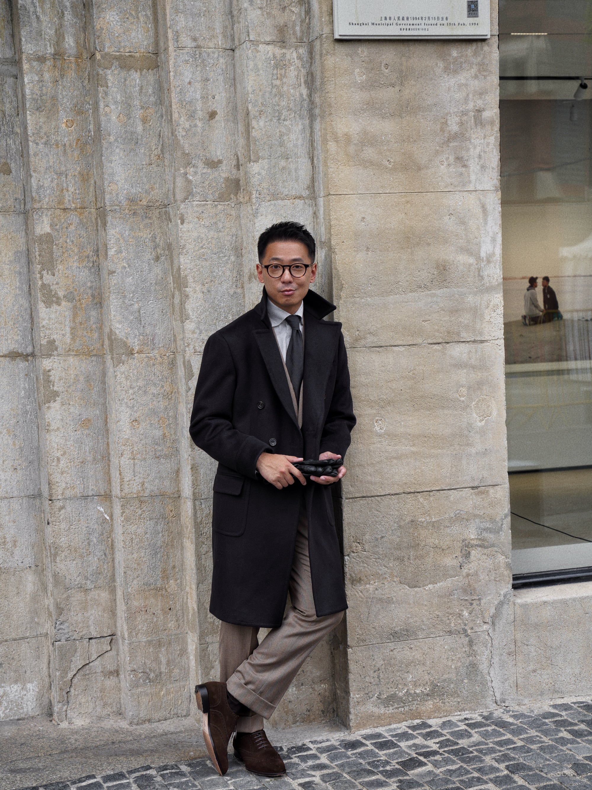 MTO Black Cashmere Polo Coat #826