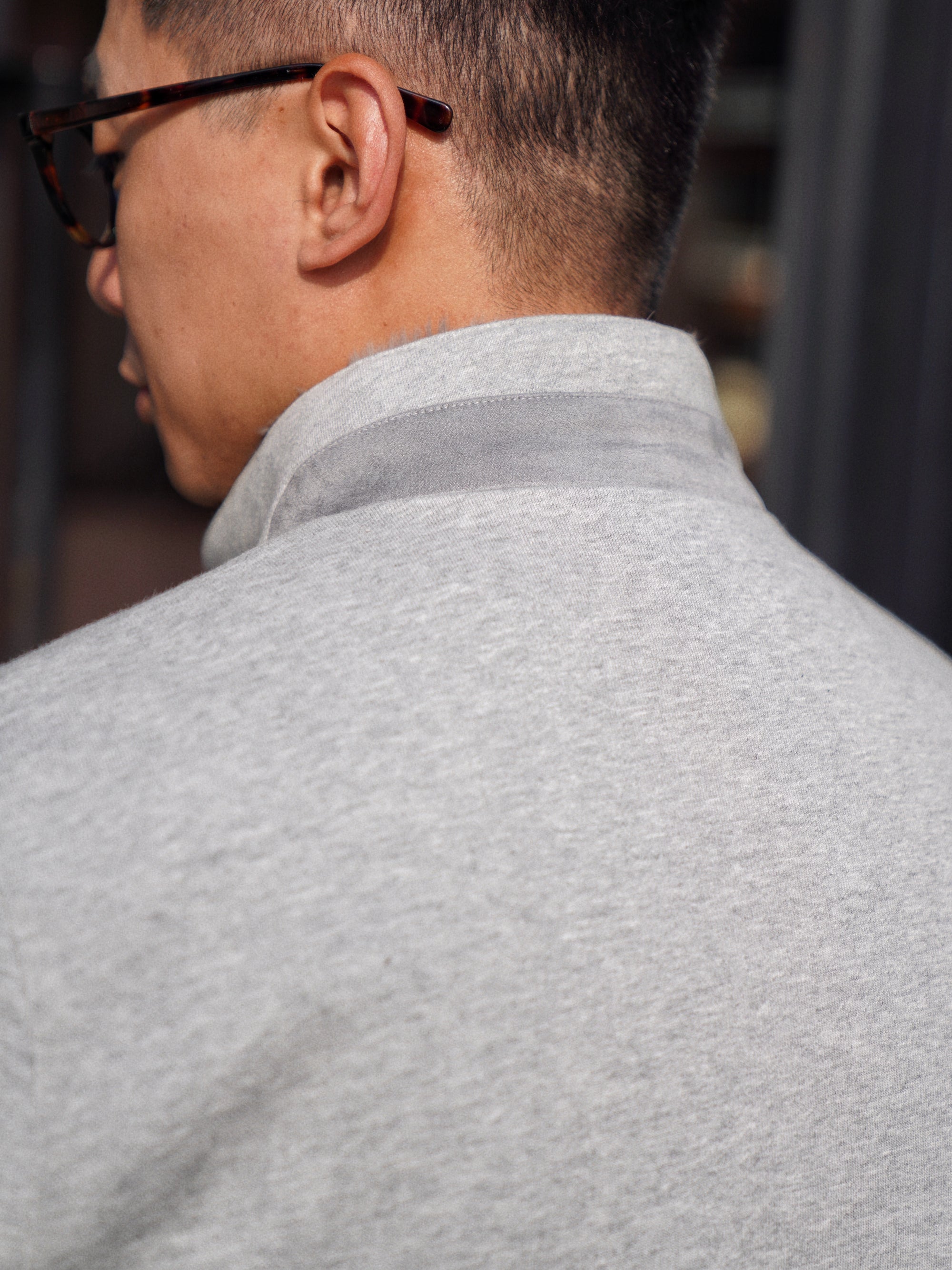 Grey Cotton Rex Fur Bomber Jacket #322