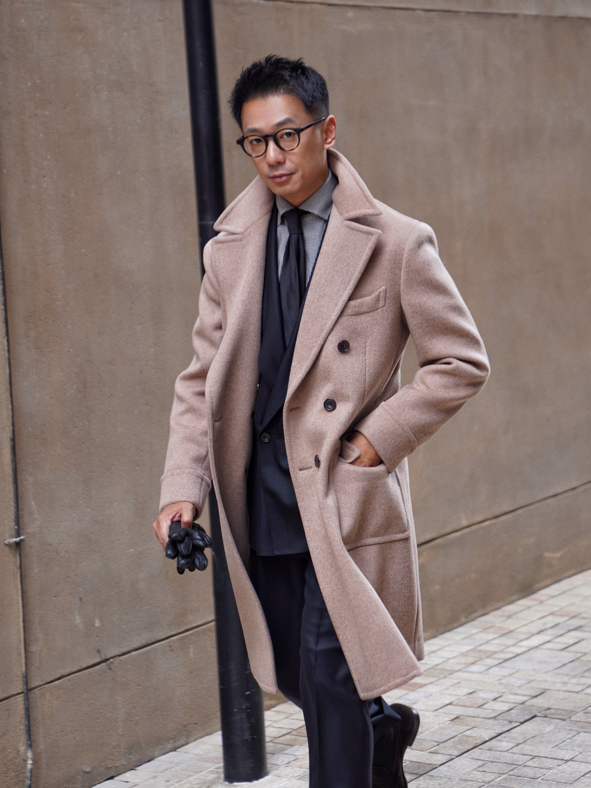 Light Brown Wool Polo Coat #854