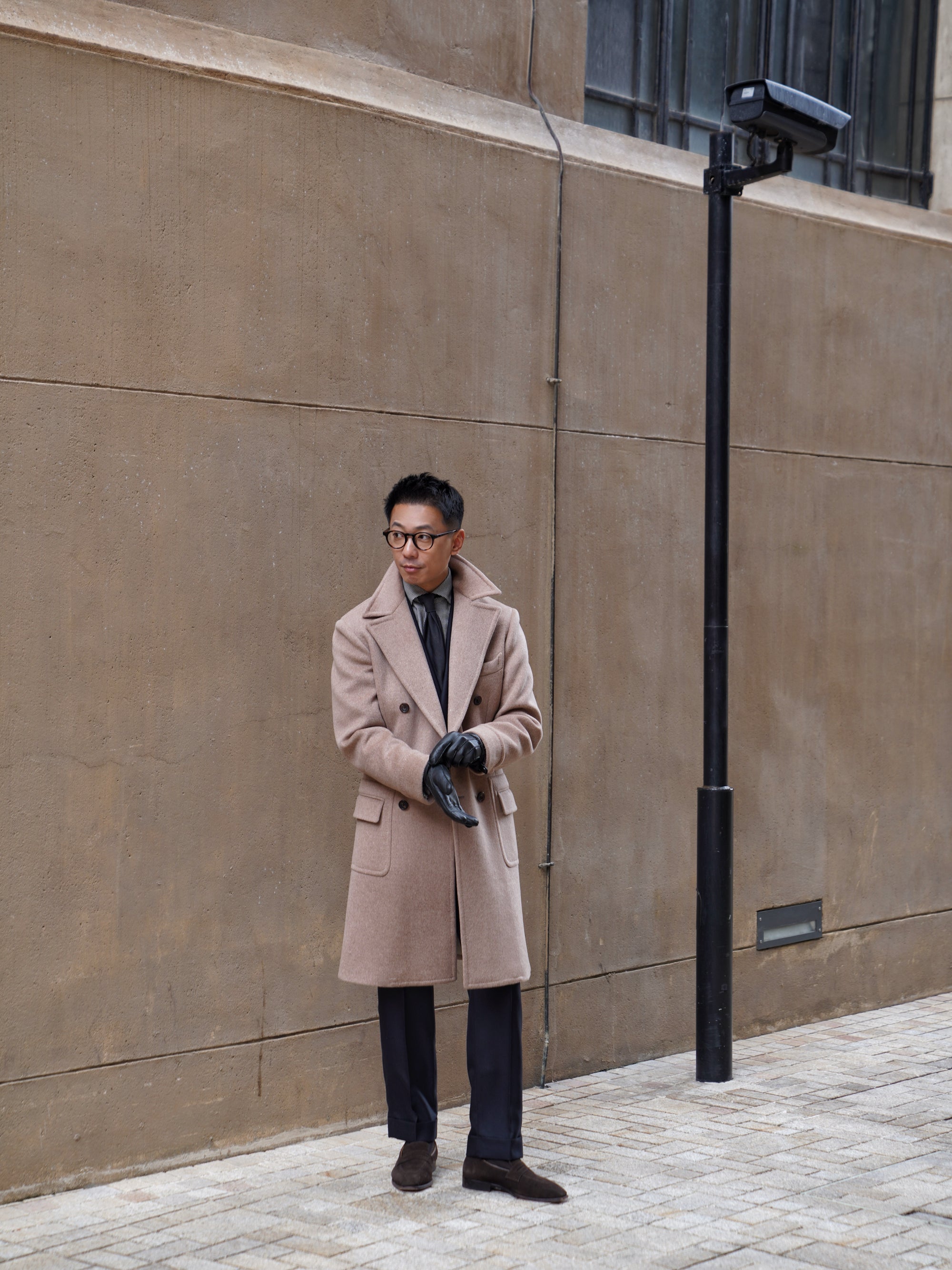 Light Brown Wool Polo Coat #854