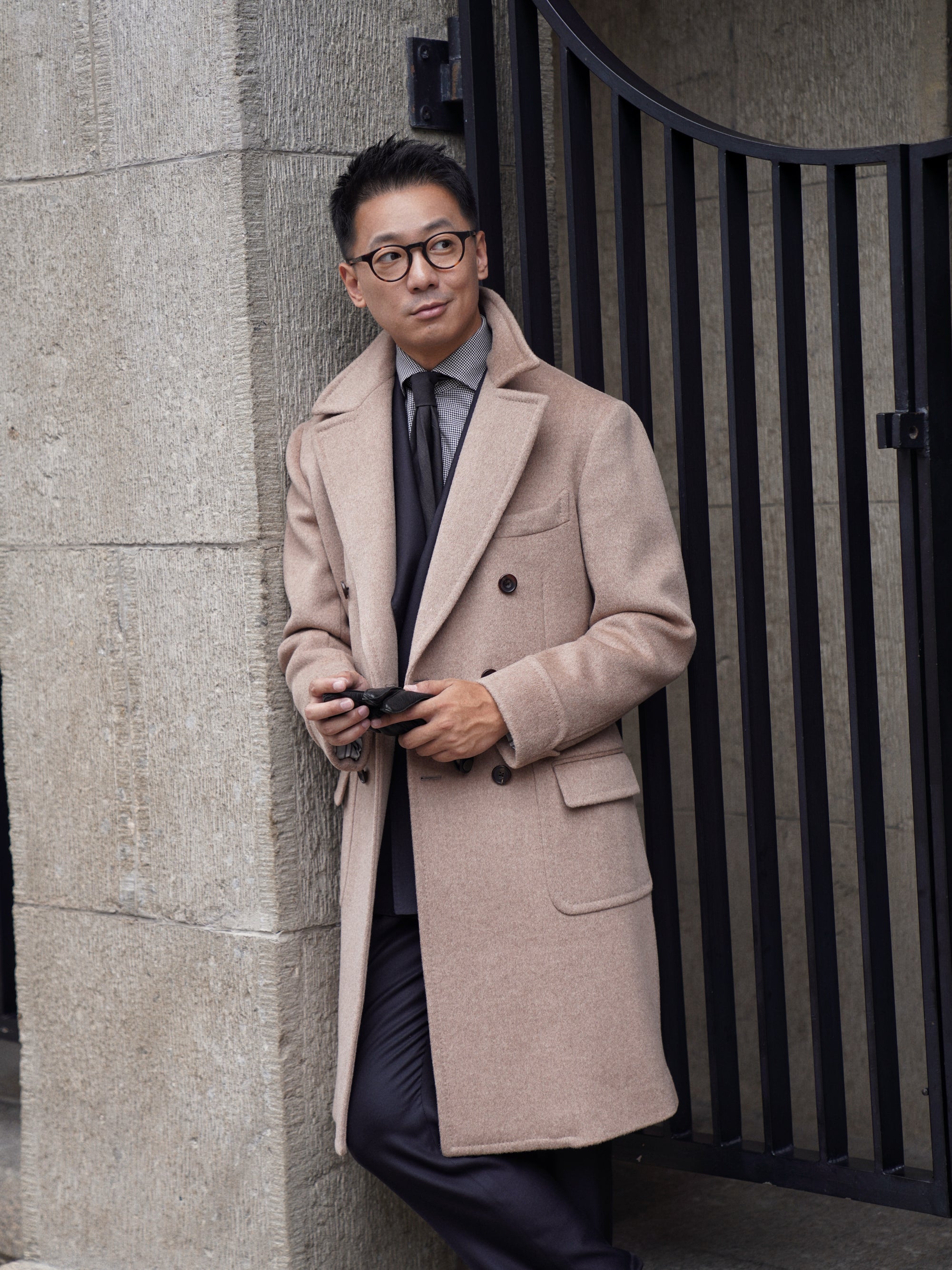 Light Brown Wool Polo Coat #854