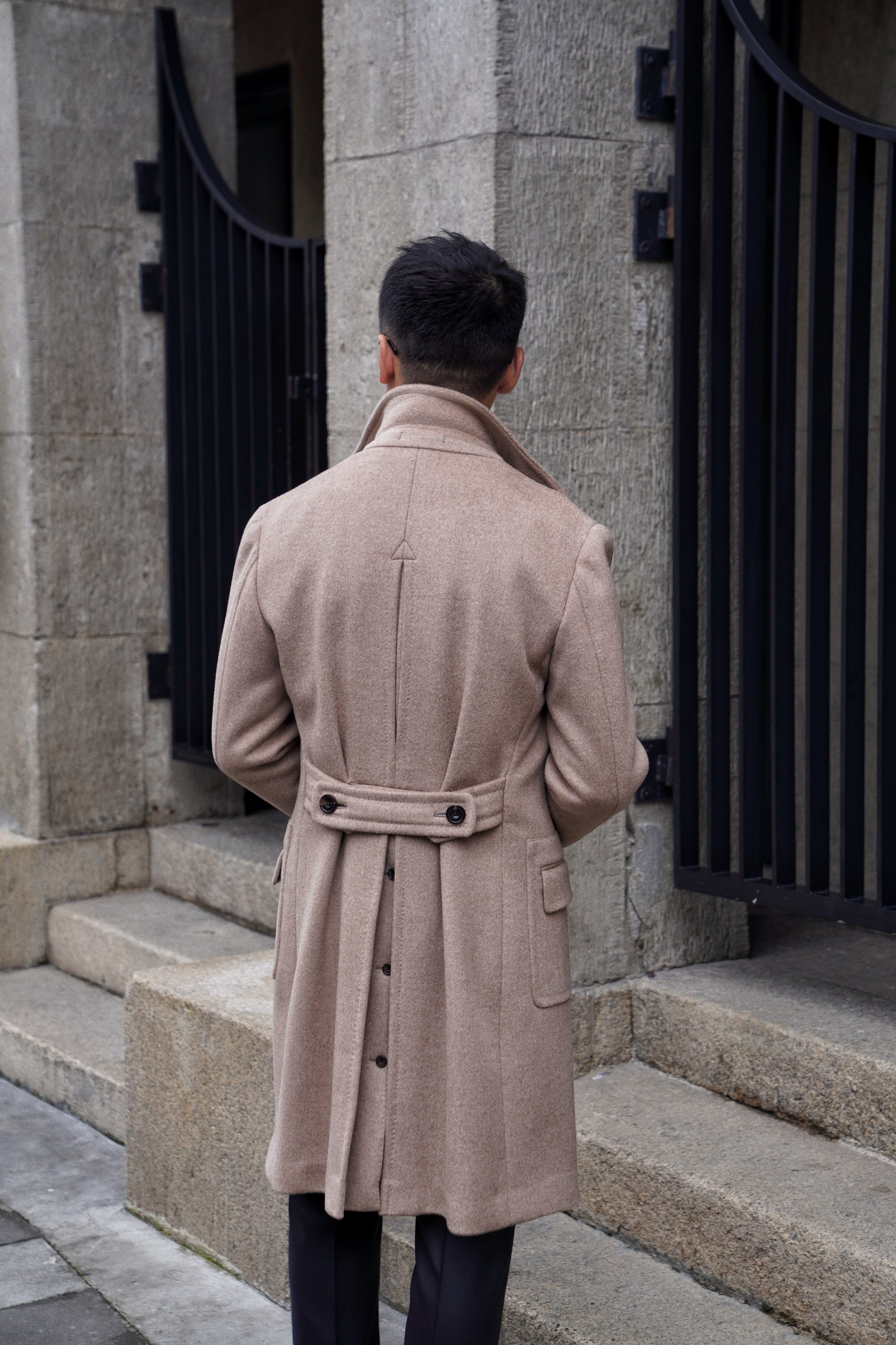 Light Brown Wool Polo Coat #854