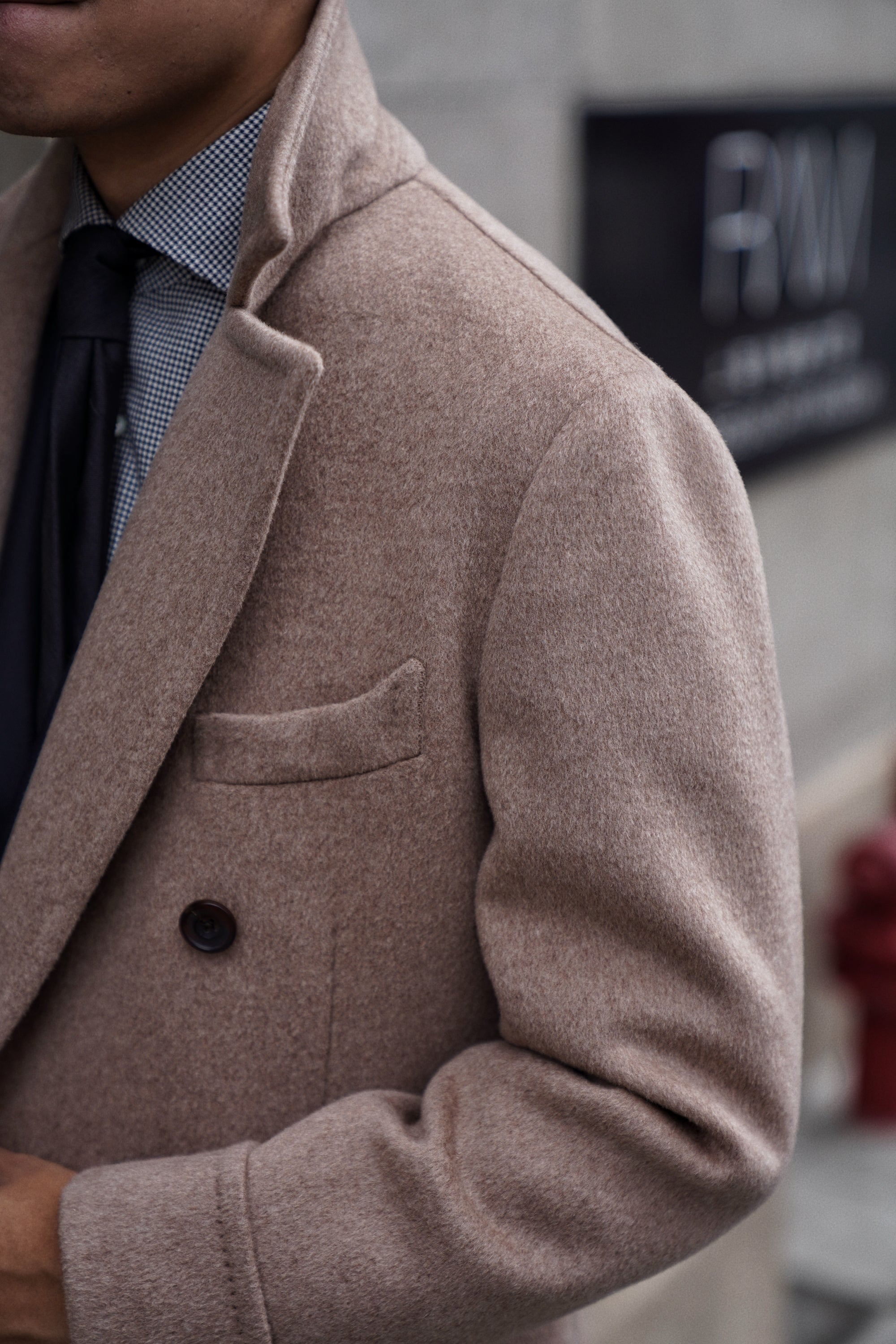 Light Brown Wool Polo Coat #854