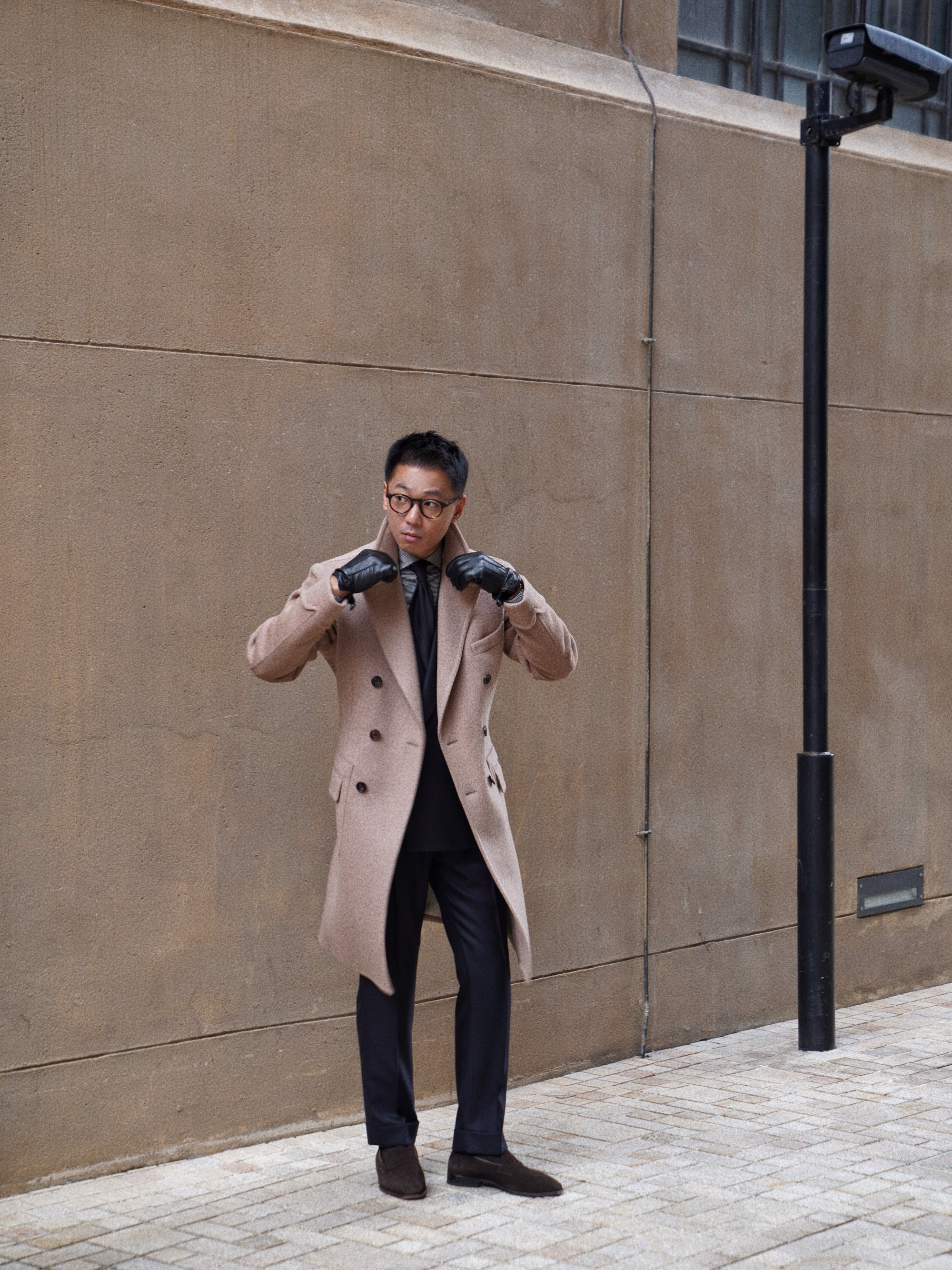 Light Brown Wool Polo Coat #854