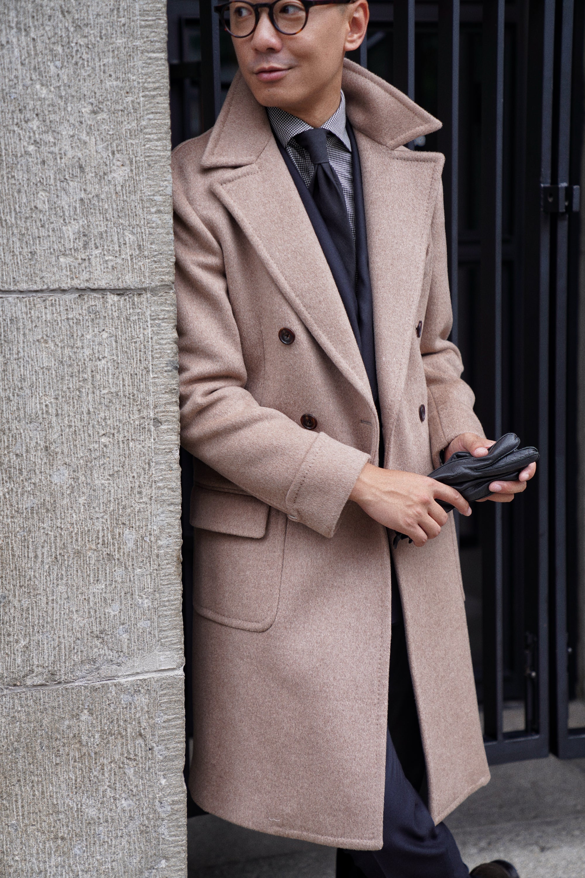 Light Brown Wool Polo Coat #854