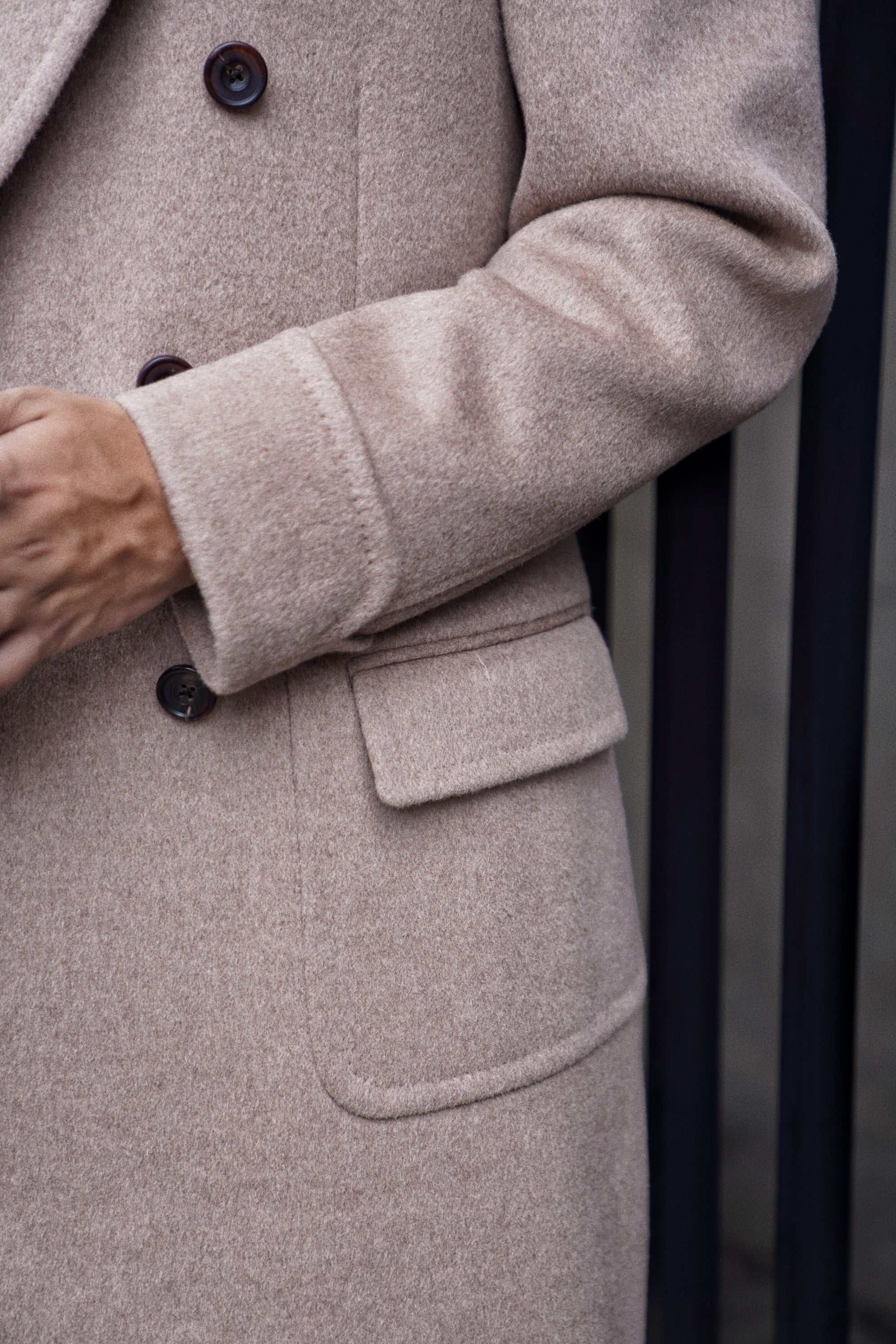 Light Brown Wool Polo Coat #854