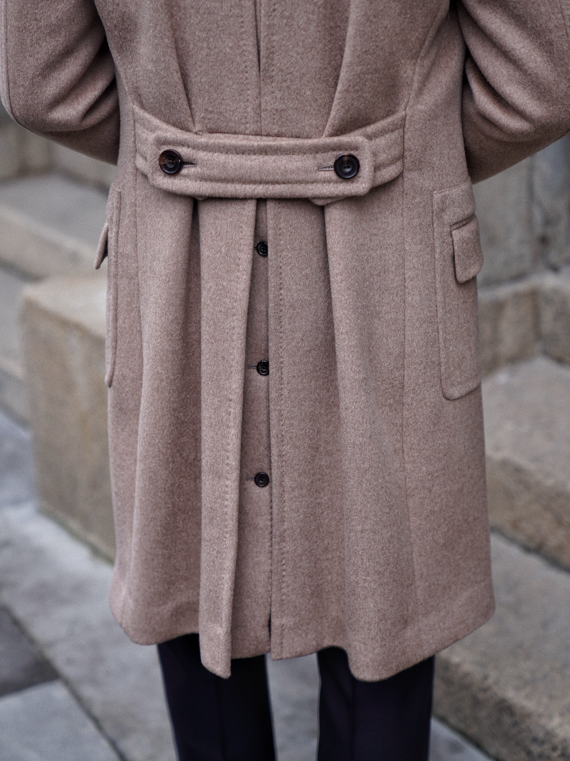 Light Brown Wool Polo Coat #854