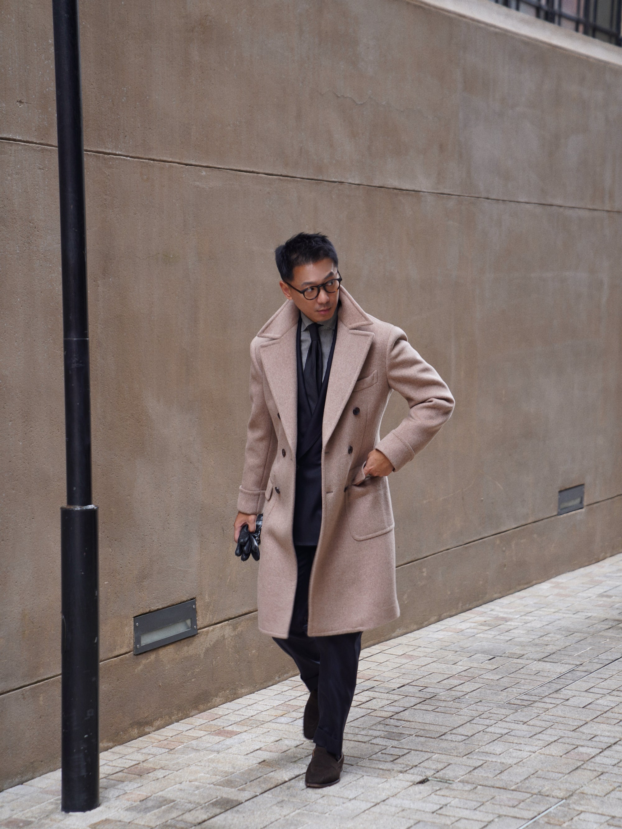 Light Brown Wool Polo Coat #854