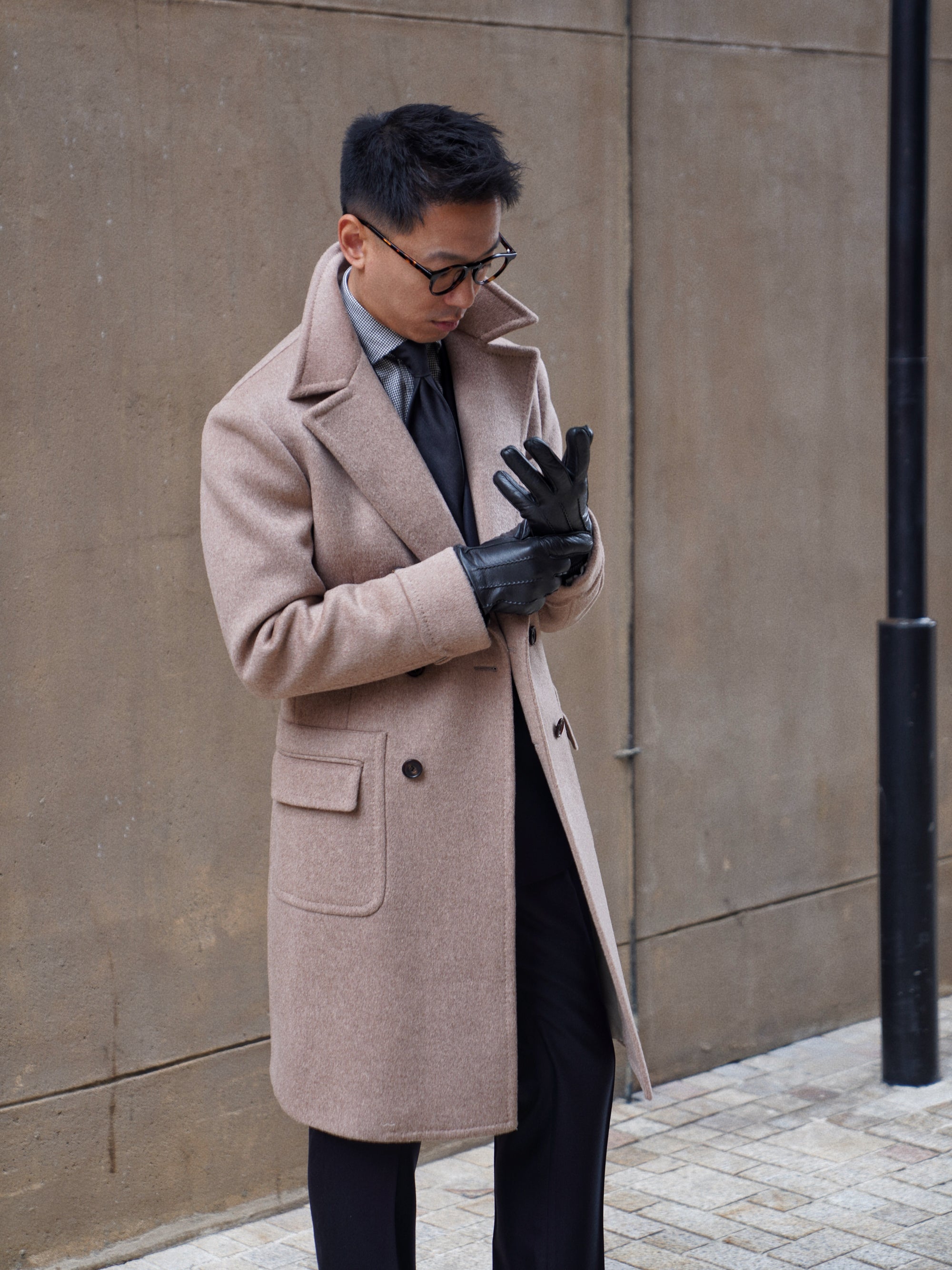 Light Brown Wool Polo Coat #854