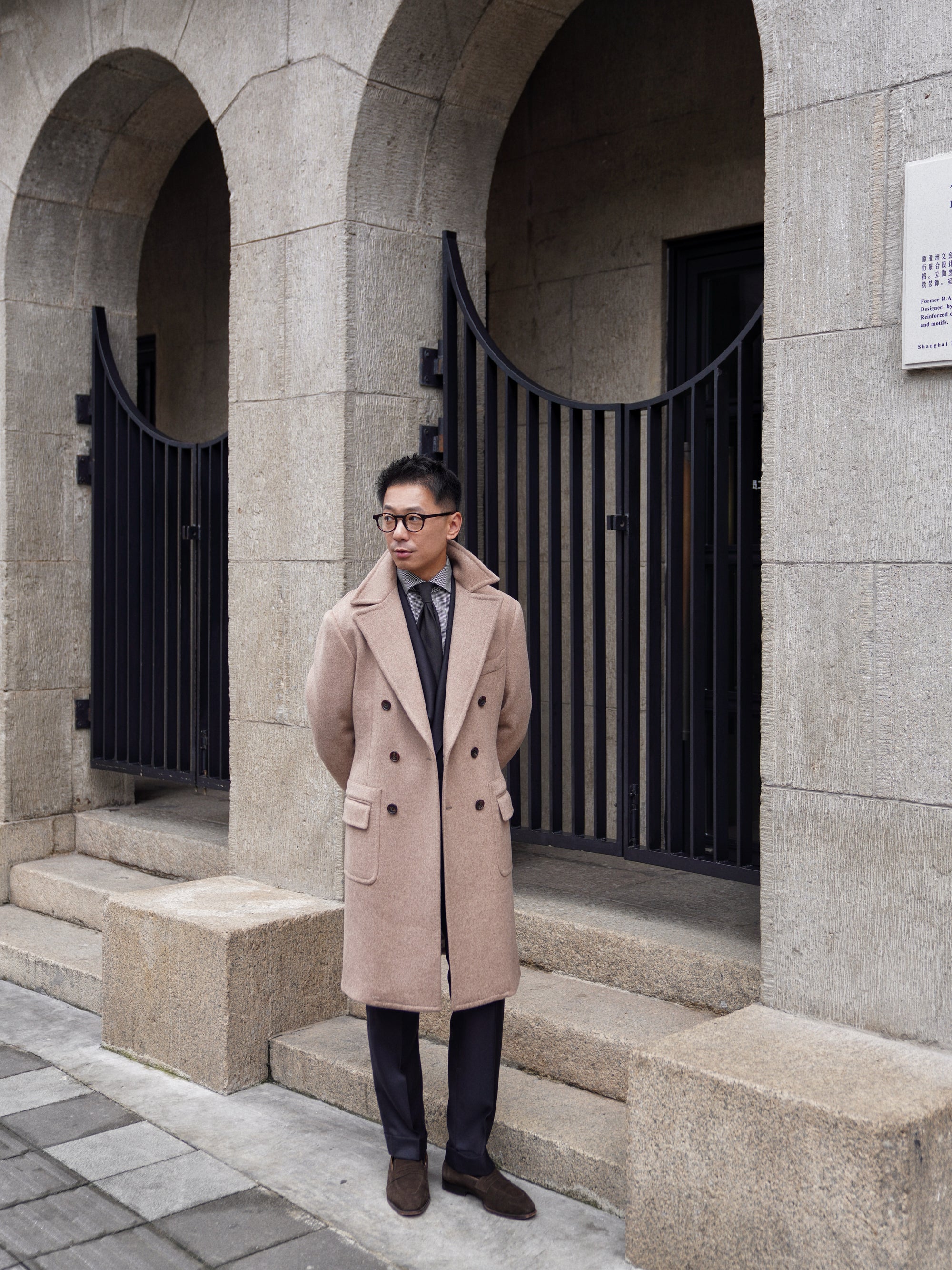 Light Brown Wool Polo Coat #854