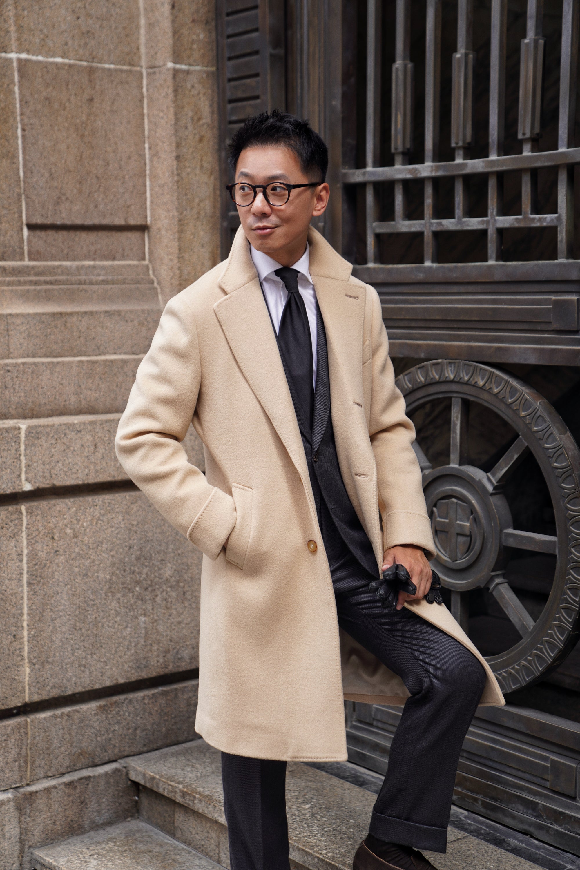 Light Camel Wool Chesterfield Coat #852