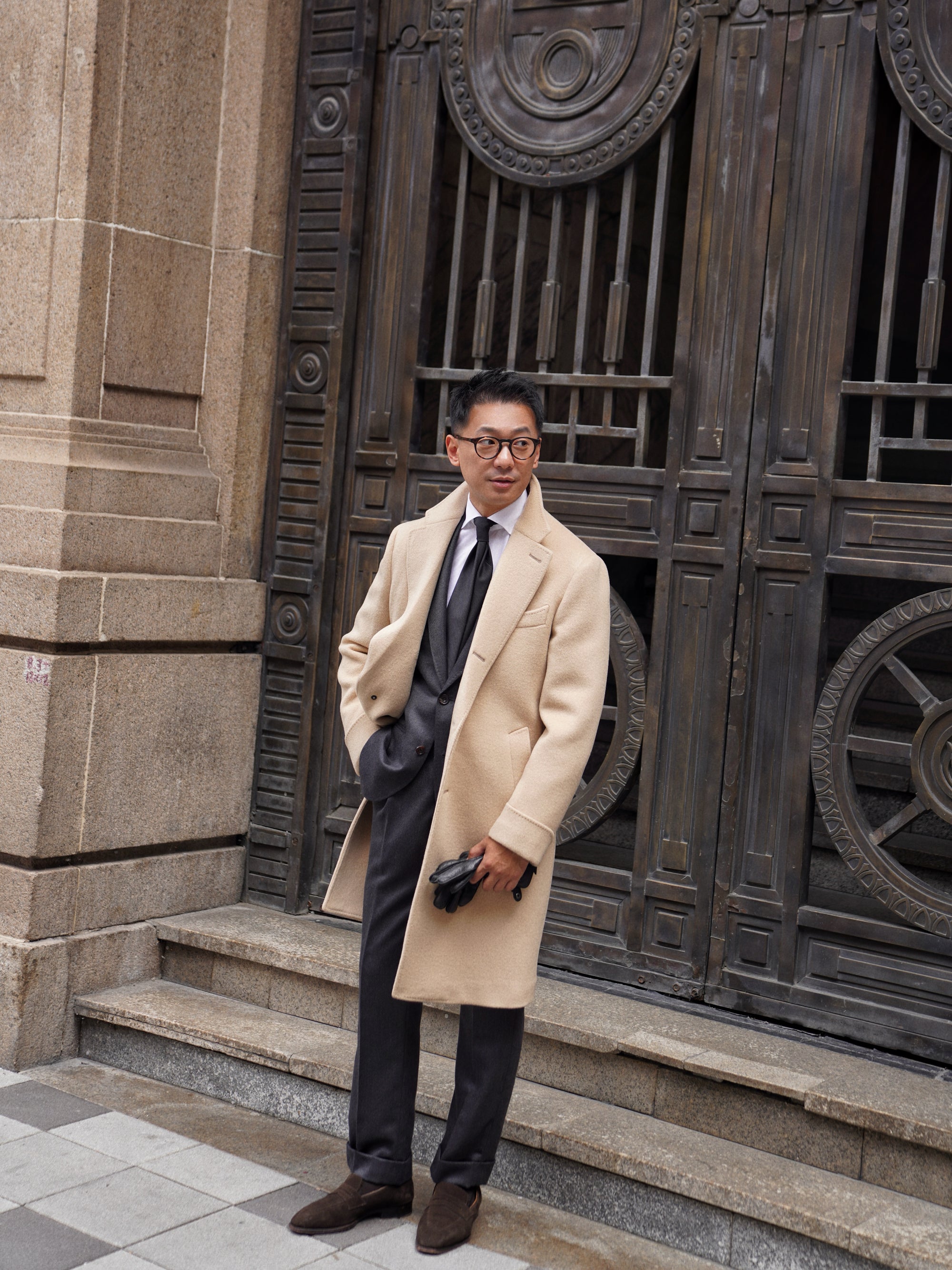 Light Camel Wool Chesterfield Coat #852