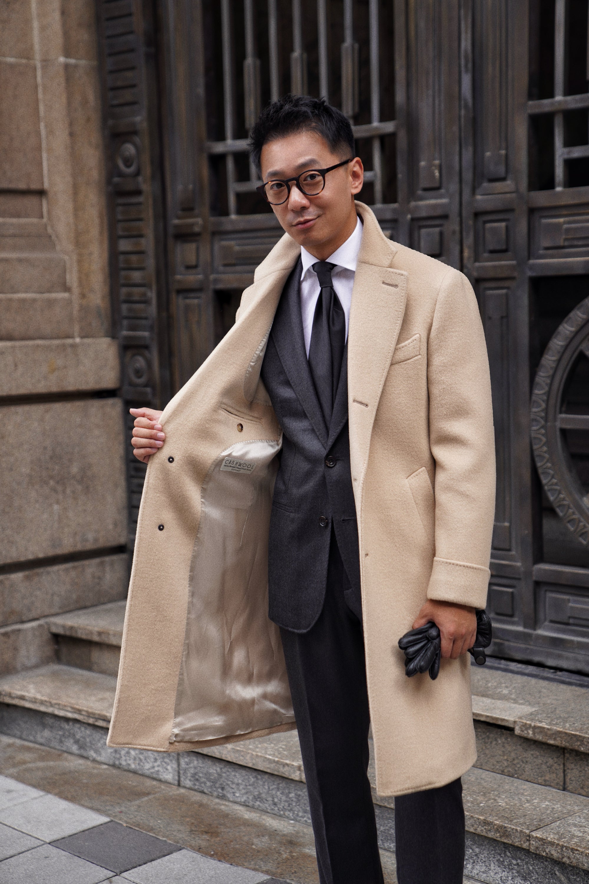 Light Camel Wool Chesterfield Coat #852