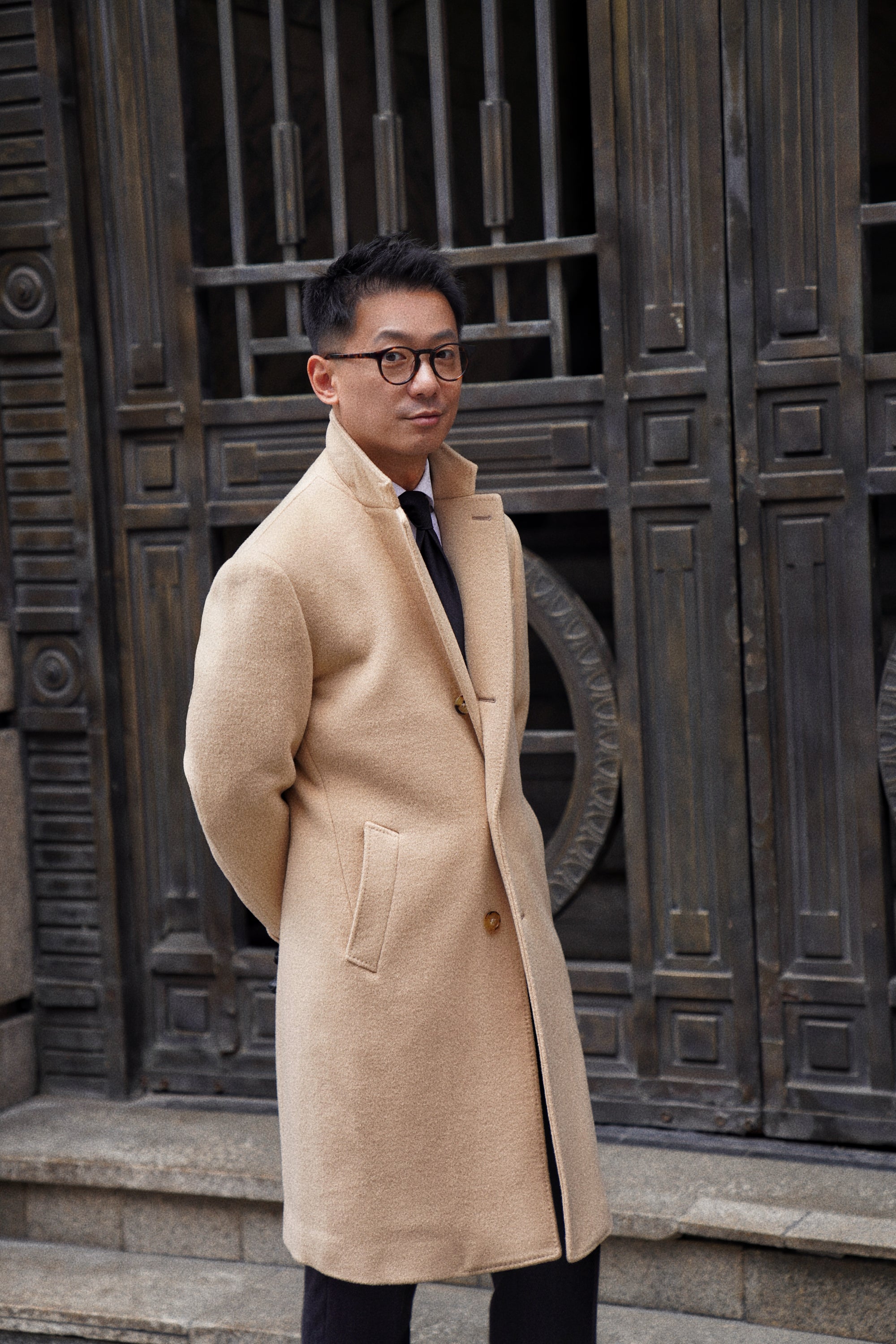 Light Camel Wool Chesterfield Coat #852