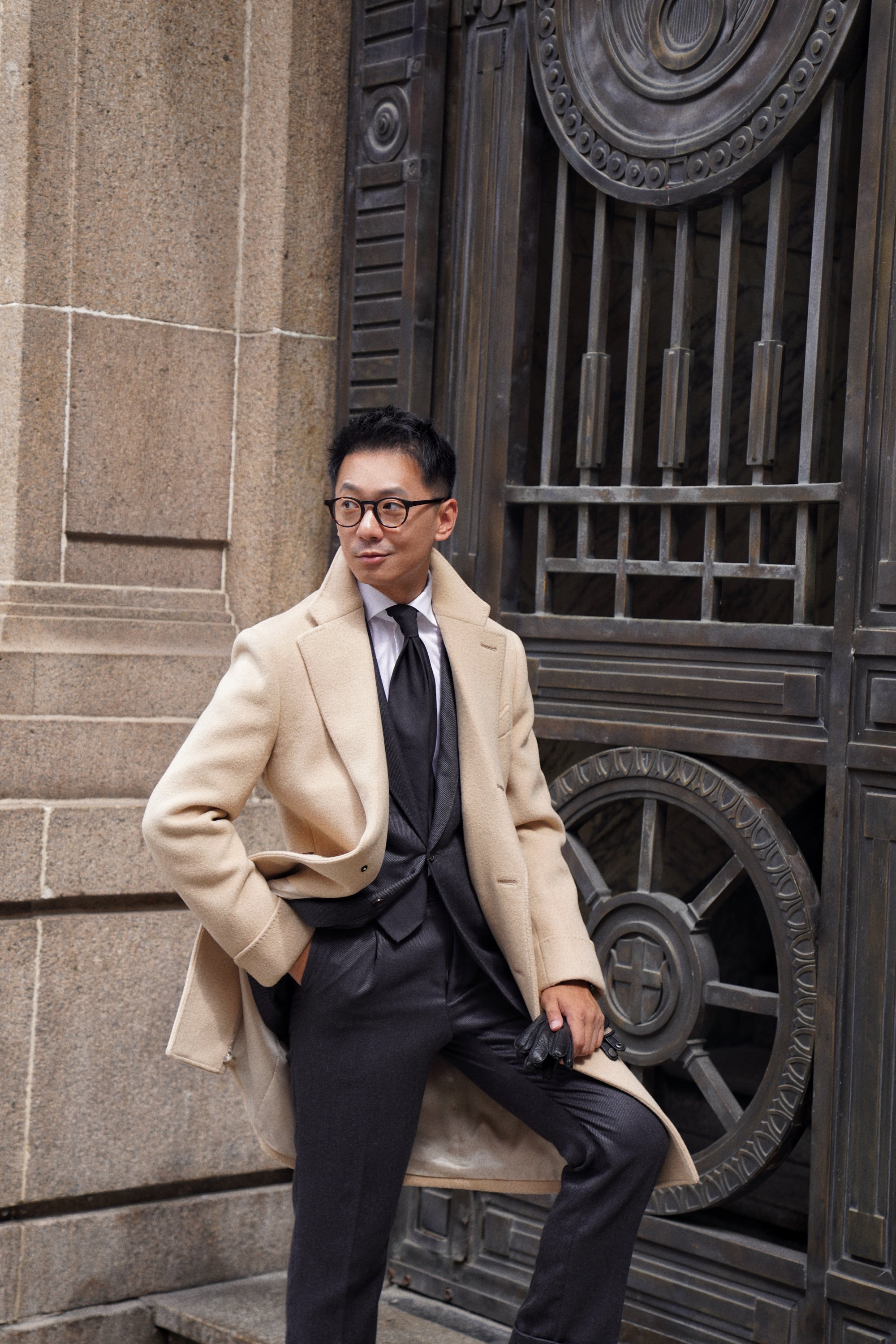 Light Camel Wool Chesterfield Coat #852