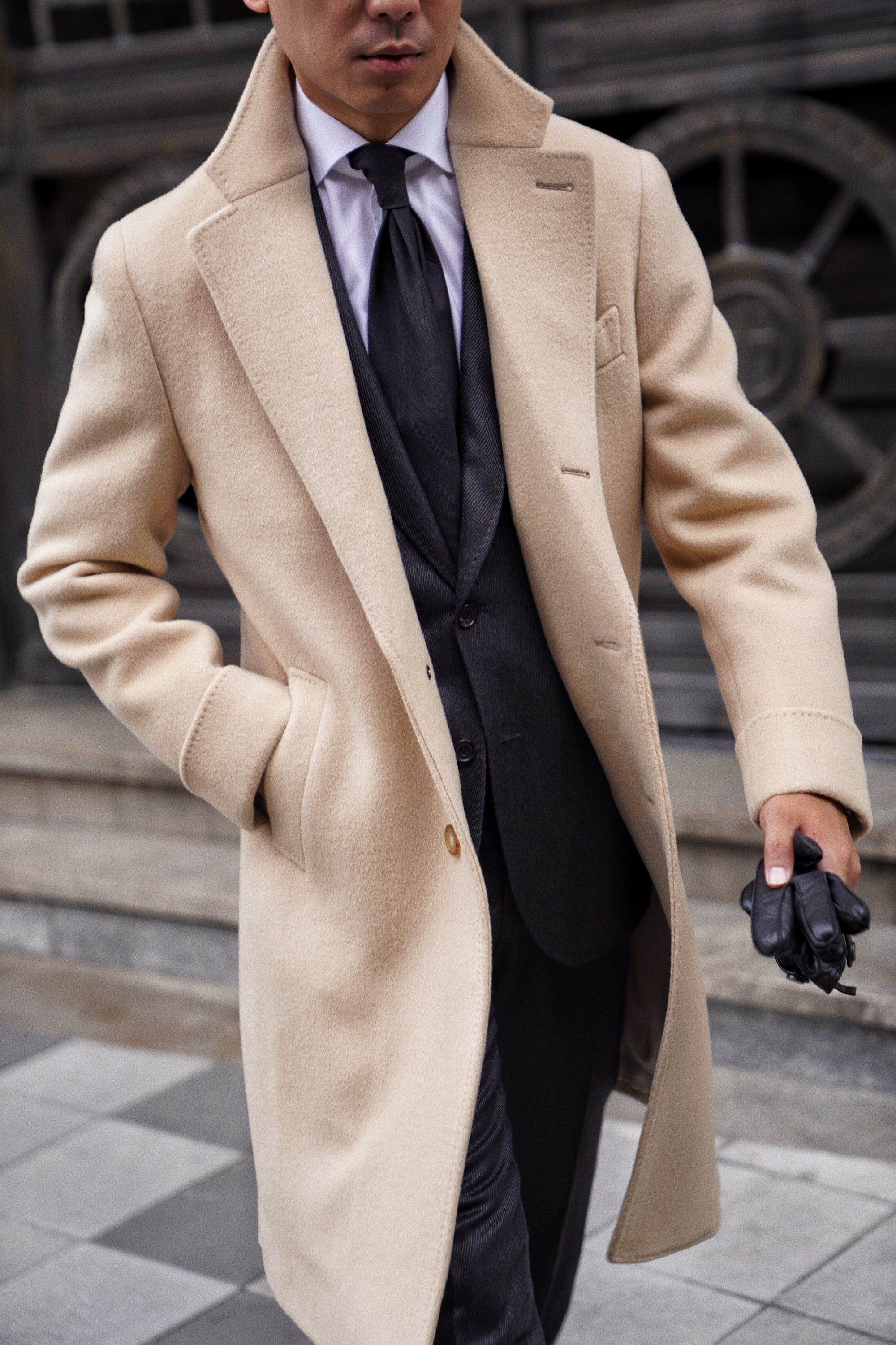 Light Camel Wool Chesterfield Coat #852