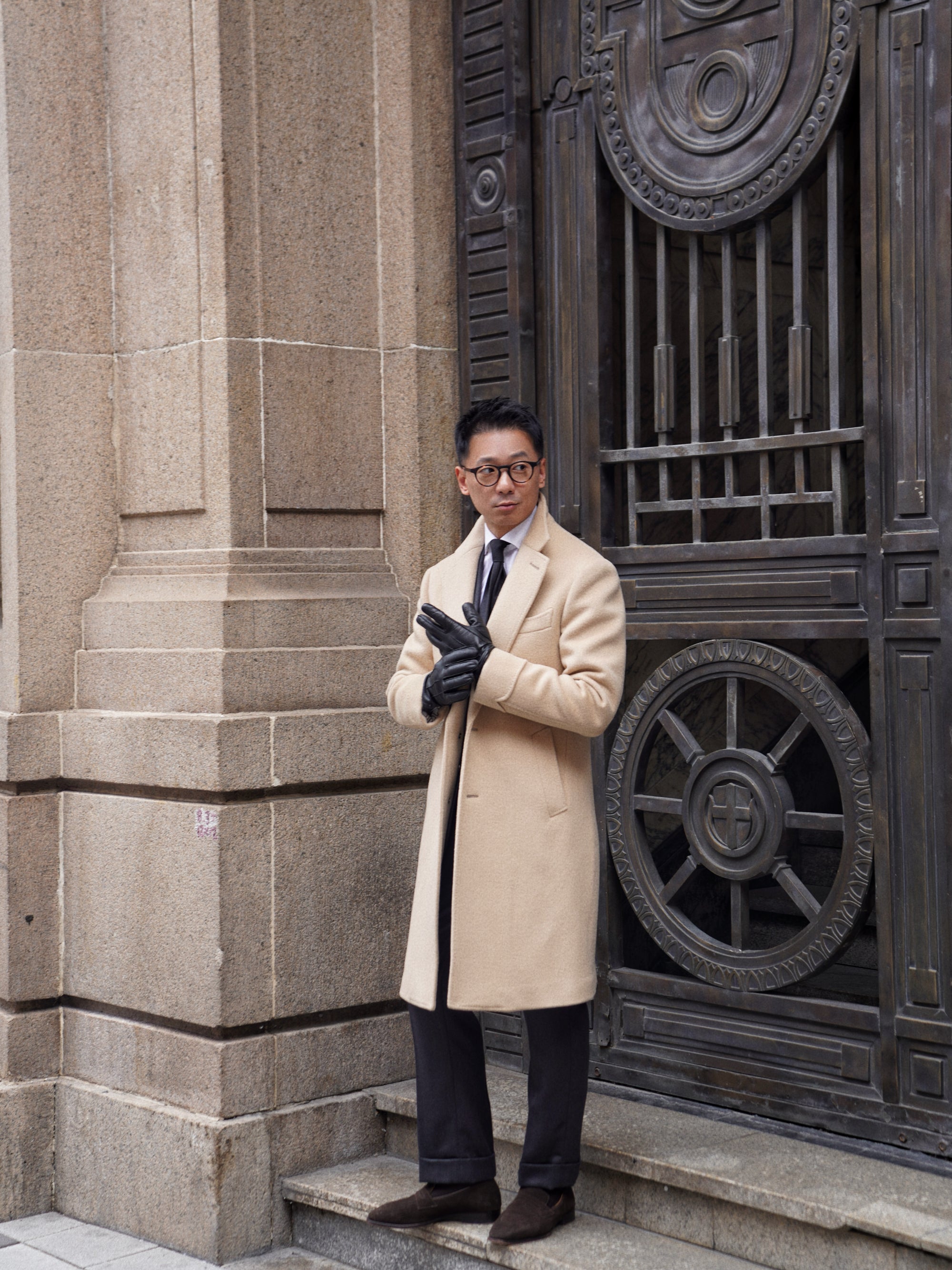 Light Camel Wool Chesterfield Coat #852