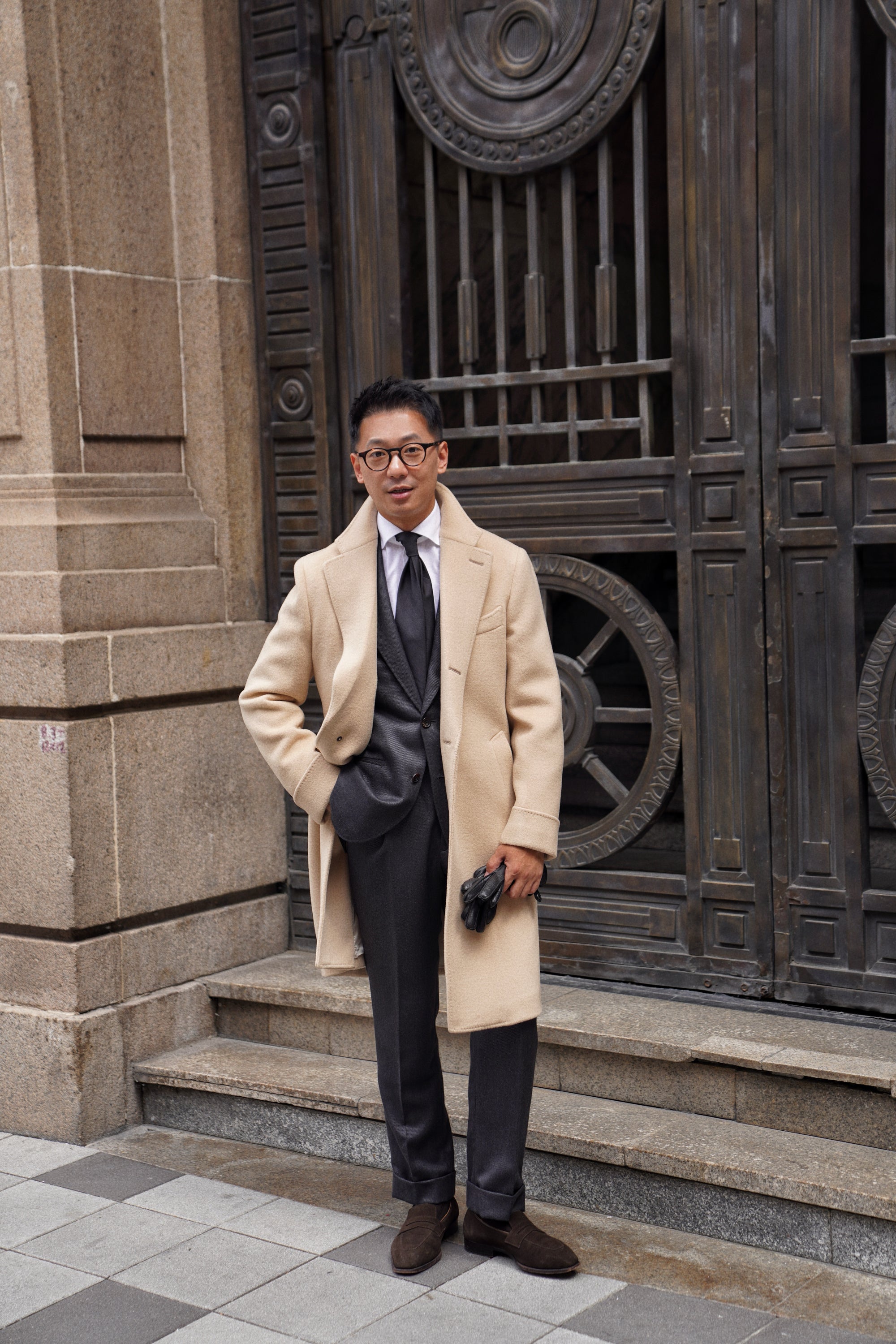 Light Camel Wool Chesterfield Coat #852